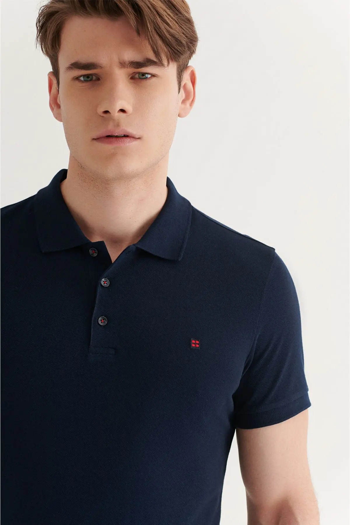 Erkek Lacivert Polo Yaka T-shirt %100 Pamuk Serin Tutan Regular Fit E001004