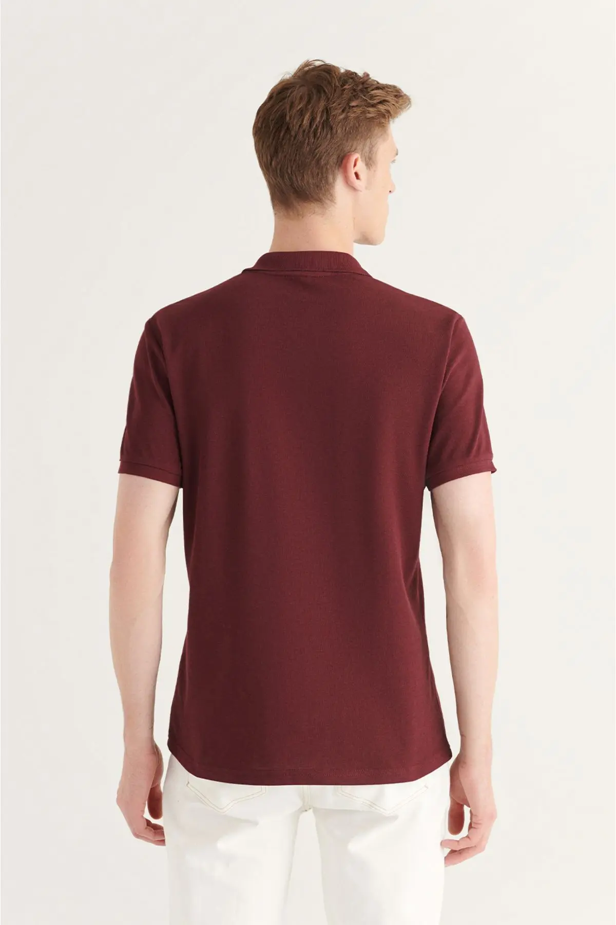 Erkek Koyu Bordo Polo Yaka T-shirt %100 Pamuk Serin Tutan Regular Fit E001004