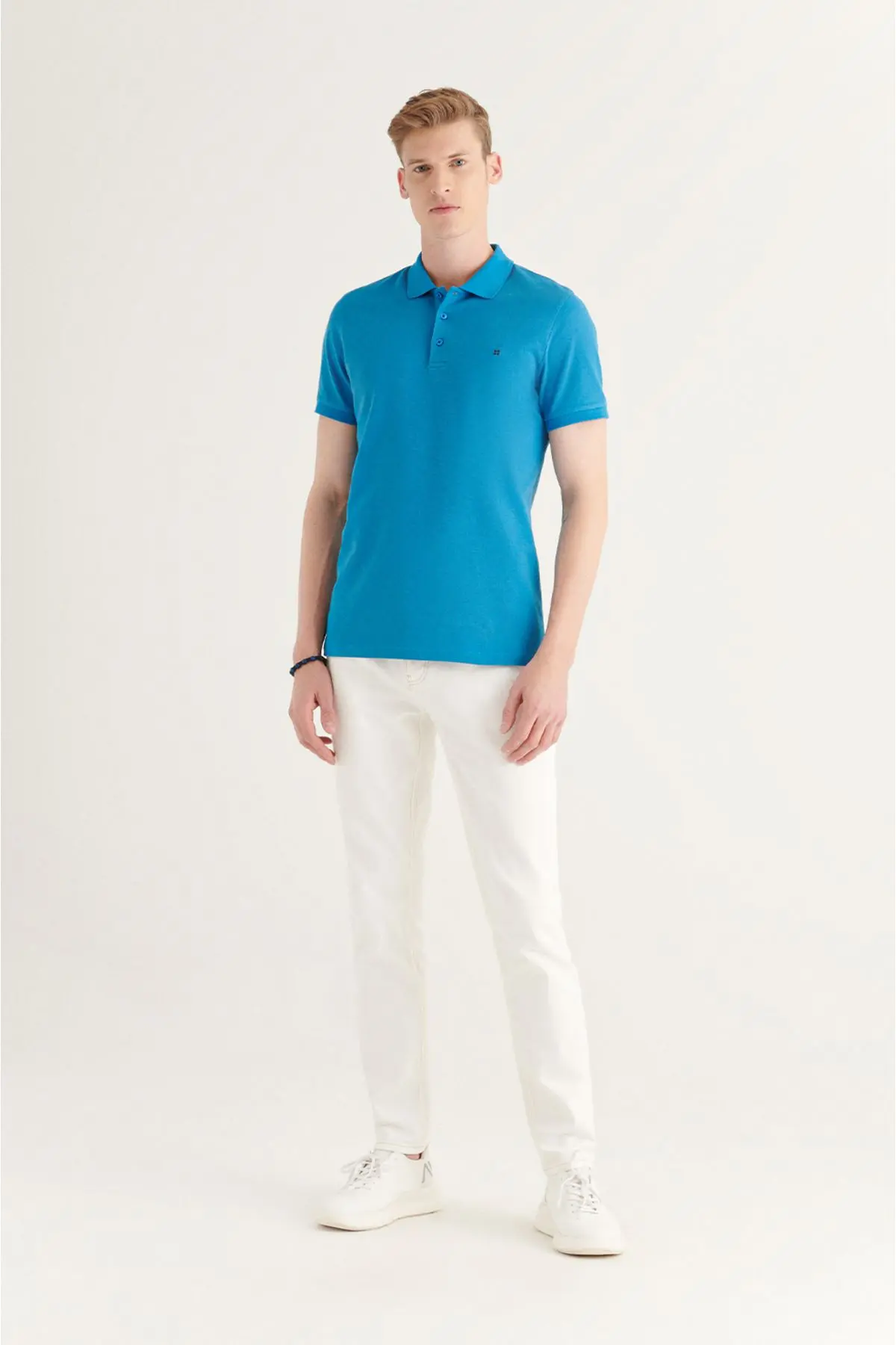 Erkek Koyu Mavi Polo Yaka T-shirt %100 Pamuk Serin Tutan Regular Fit E001004