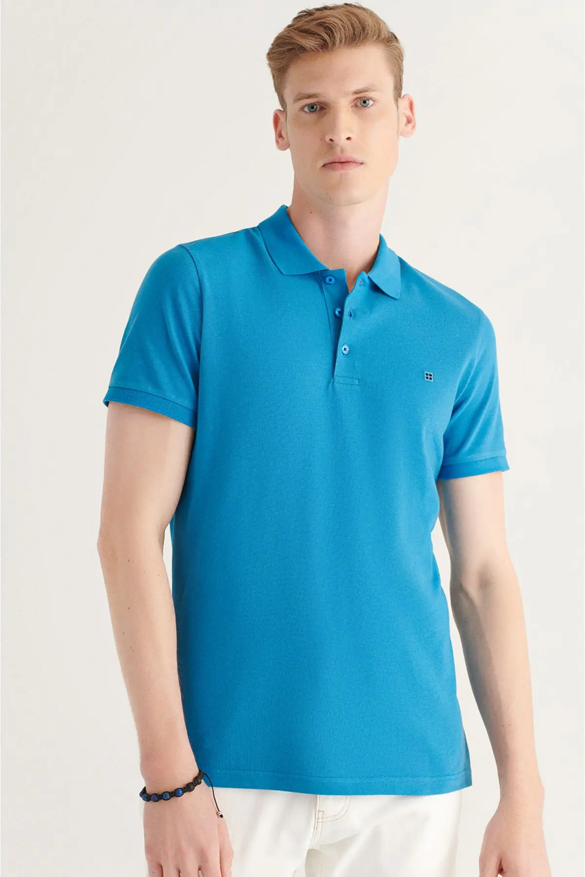 Erkek Koyu Mavi Polo Yaka T-shirt %100 Pamuk Serin Tutan Regular Fit E001004