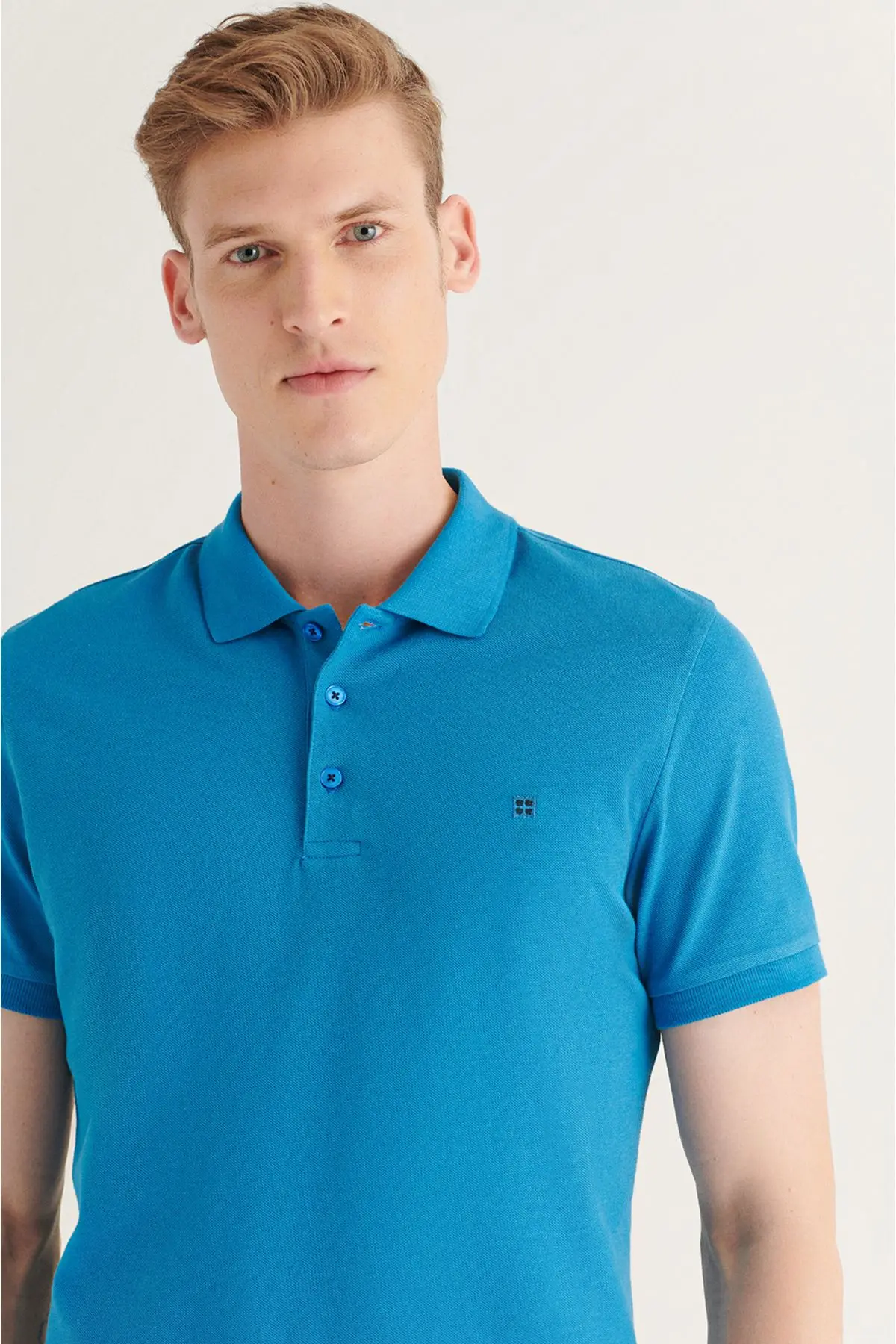 Erkek Koyu Mavi Polo Yaka T-shirt %100 Pamuk Serin Tutan Regular Fit E001004
