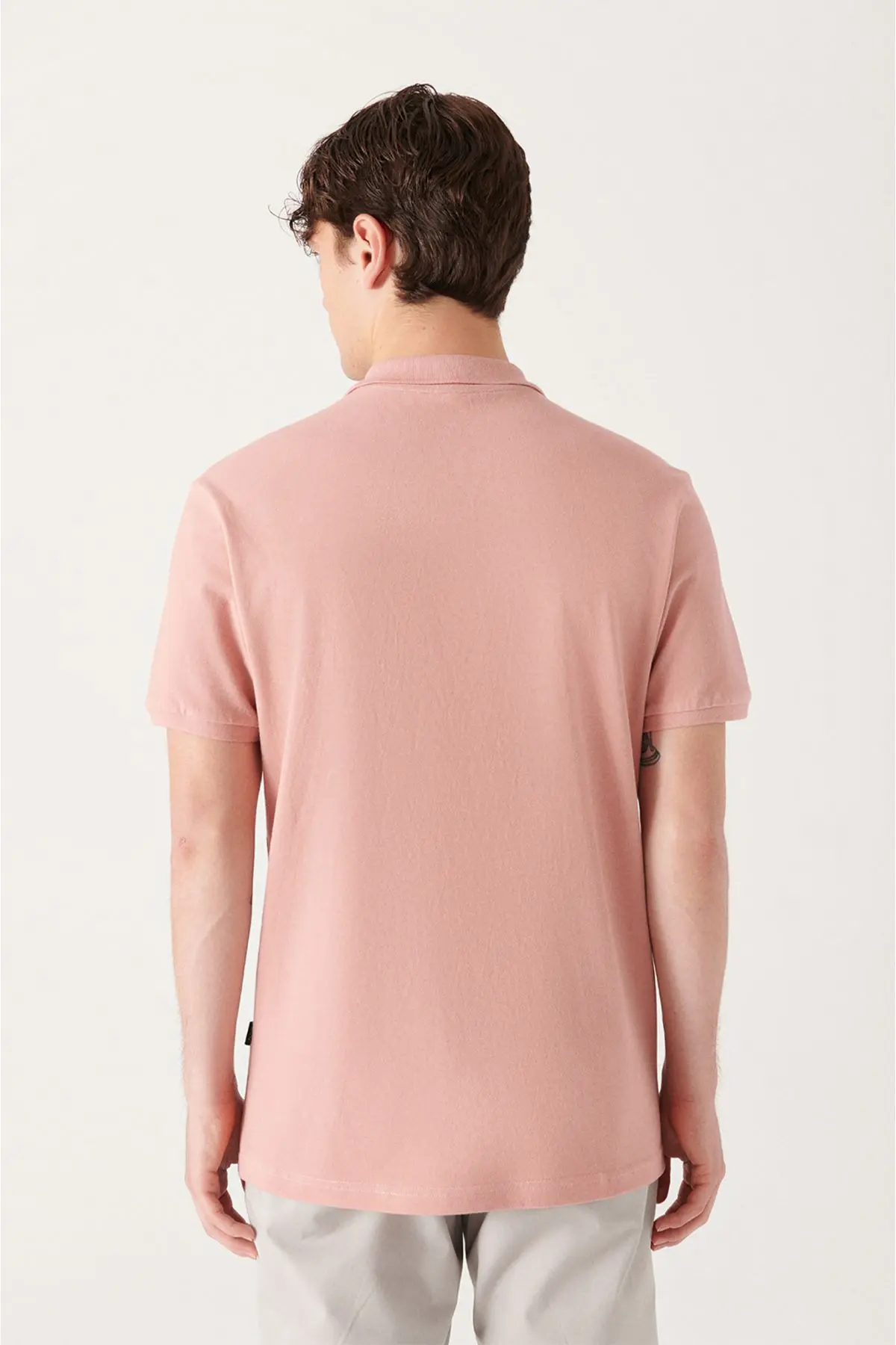 Erkek Gül Kurusu Polo Yaka T-shirt %100 Pamuk Serin Tutan Regular Fit E001004