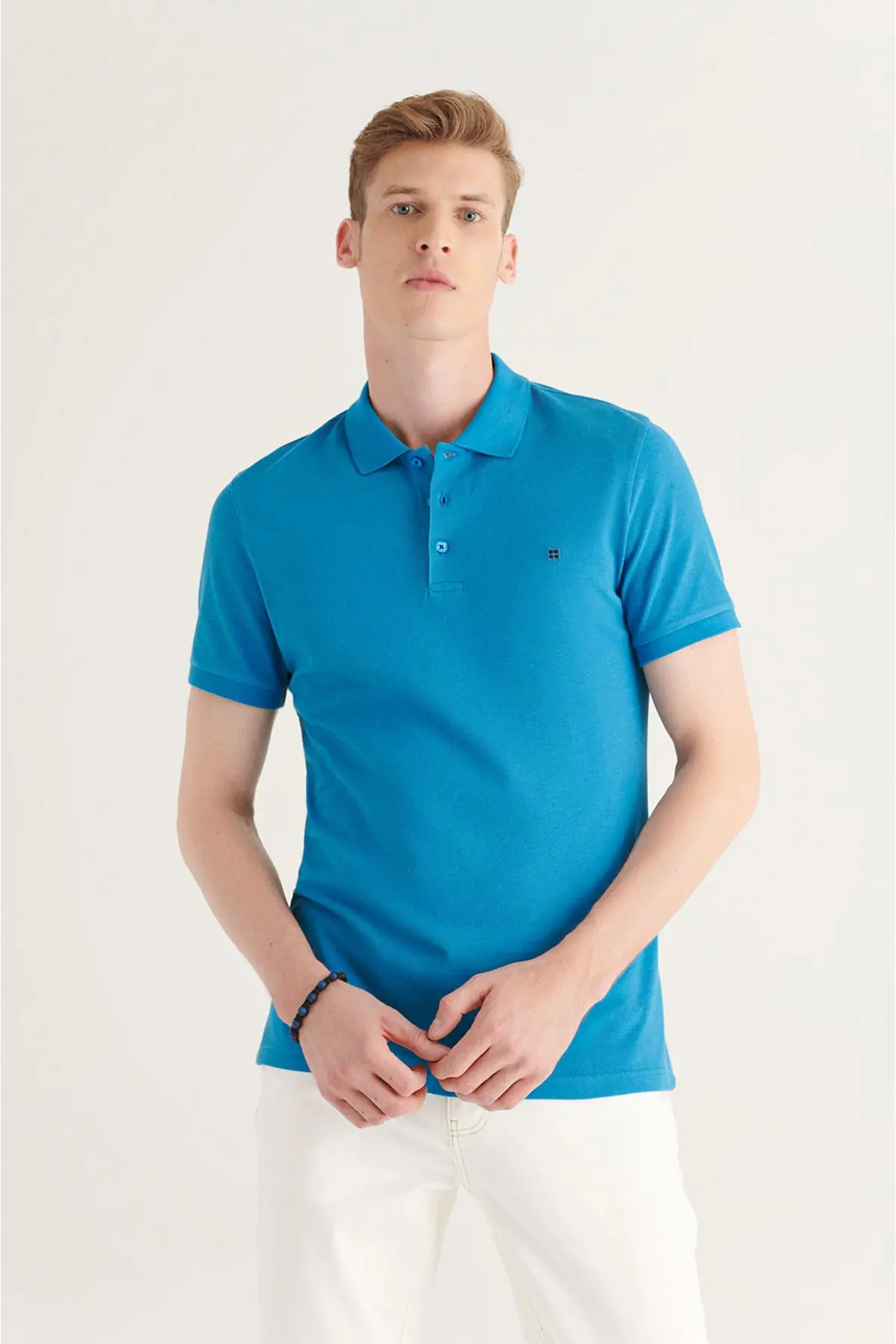 Erkek Koyu Mavi Polo Yaka T-shirt %100 Pamuk Serin Tutan Regular Fit E001004