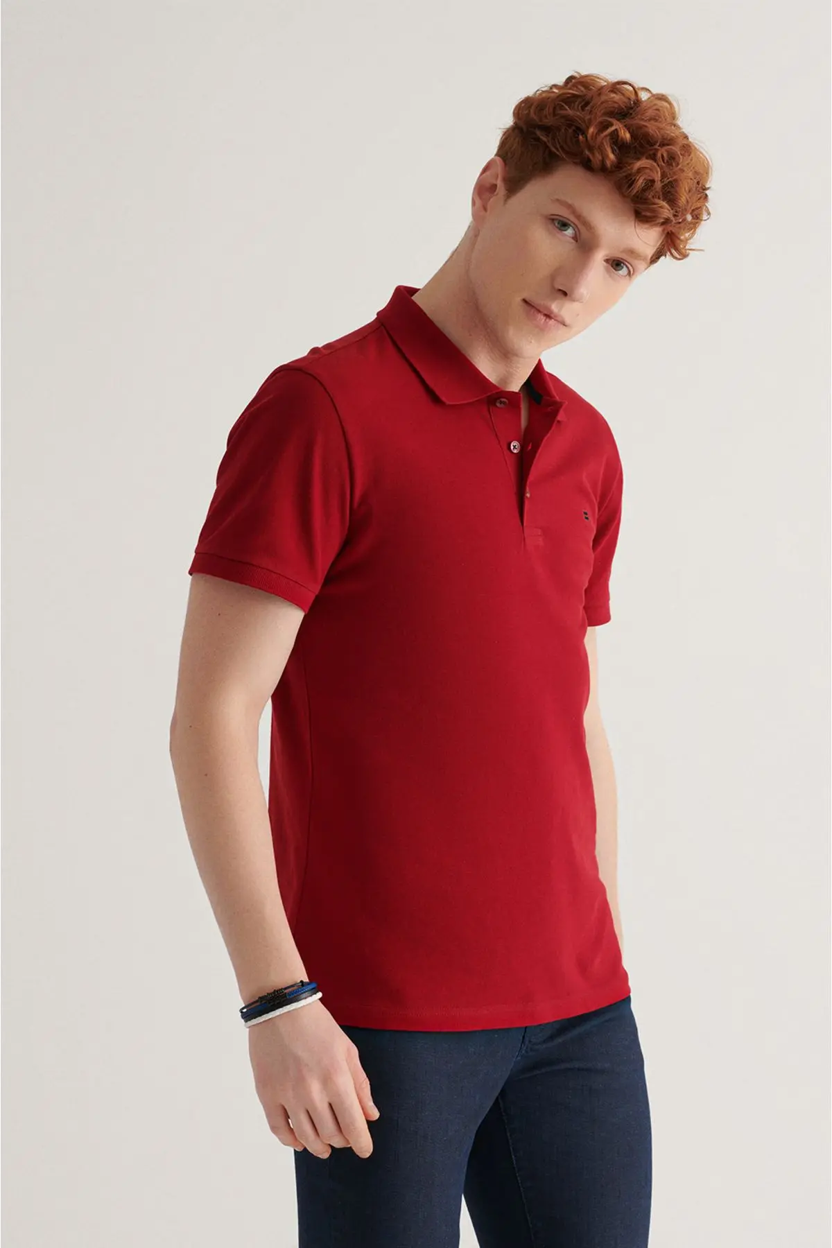 Erkek Bordo Polo Yaka T-shirt %100 Pamuk Serin Tutan Regular Fit E001004