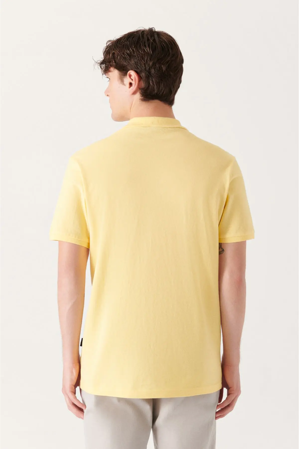 Erkek Sarı Polo Yaka T-shirt %100 Pamuk Serin Tutan Regular Fit E001004