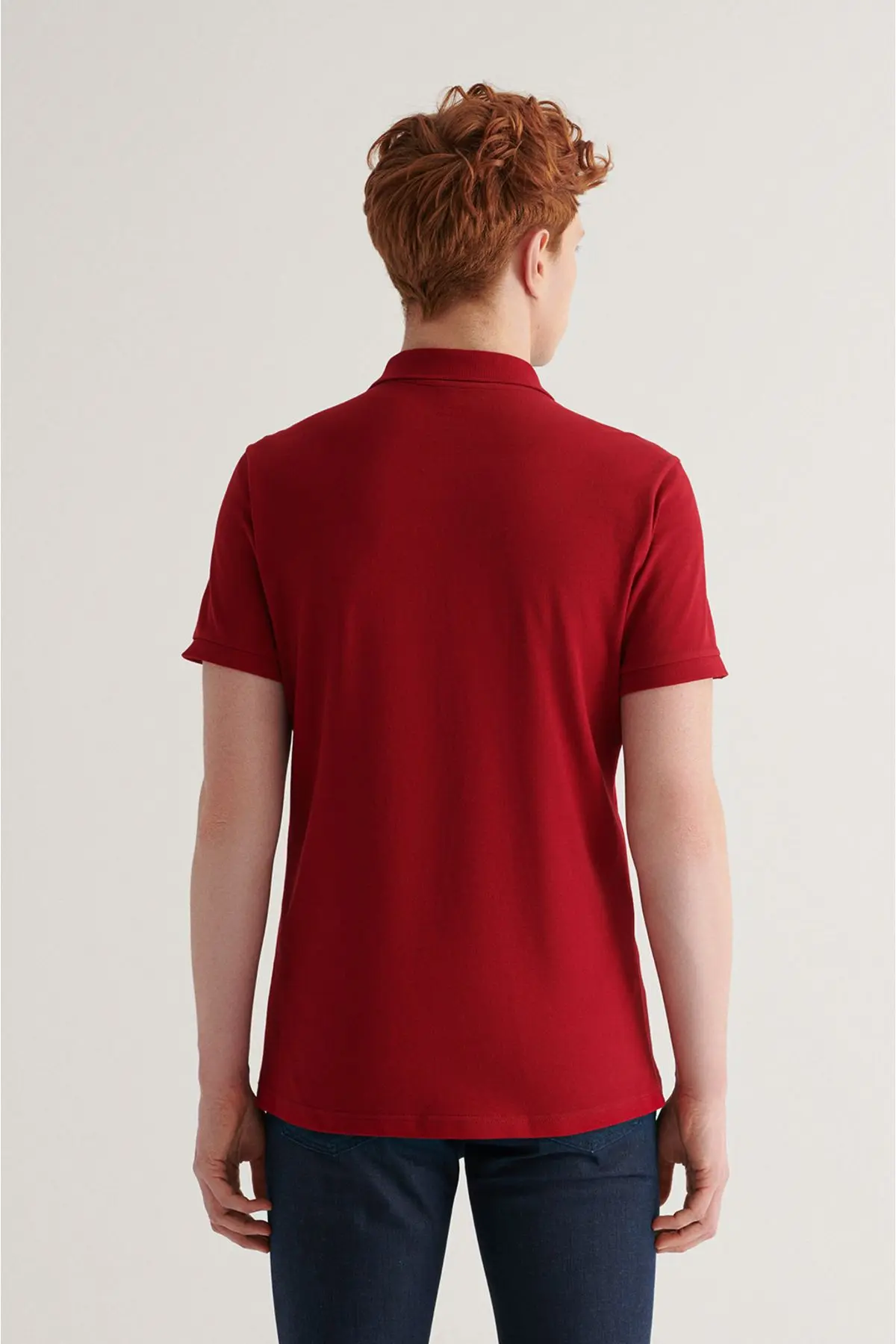 Erkek Bordo Polo Yaka T-shirt %100 Pamuk Serin Tutan Regular Fit E001004