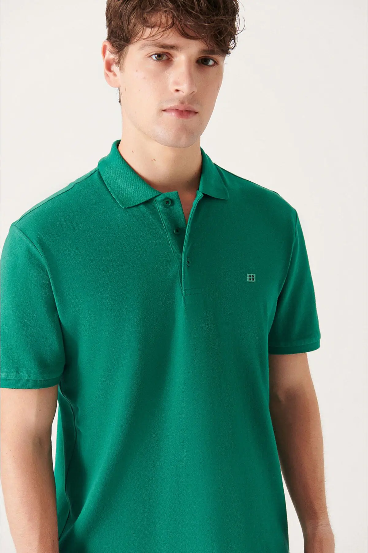 Erkek Yeşil Polo Yaka T-shirt %100 Pamuk Serin Tutan Regular Fit E001004