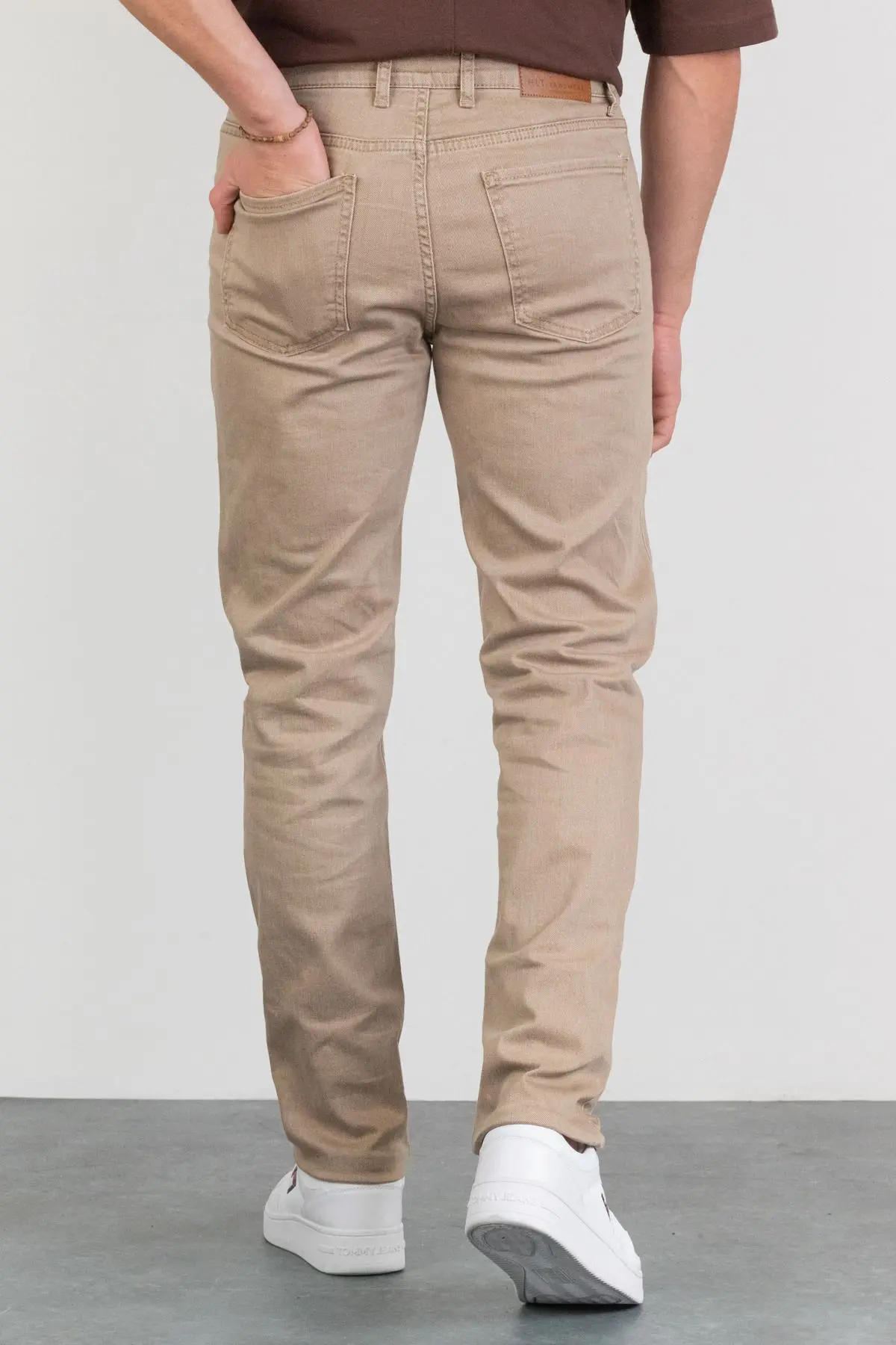 Erkek Bej Regular Fit Esnek Likralı Denim Jeans Kot Pantolon Hlthe001933 - Regular Bej