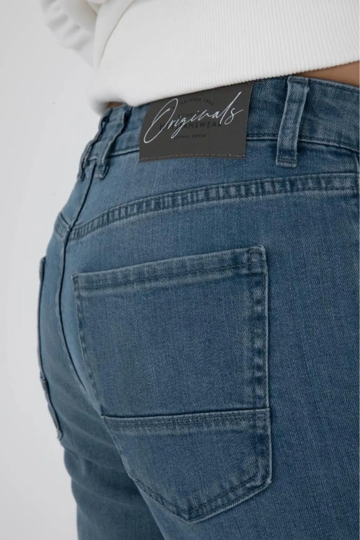 Erkek Taşlamalı Mavi Regular Fit Rahat Kesim Esnek Likralı Denim Jeans Kot Pantolon HLTHE003001