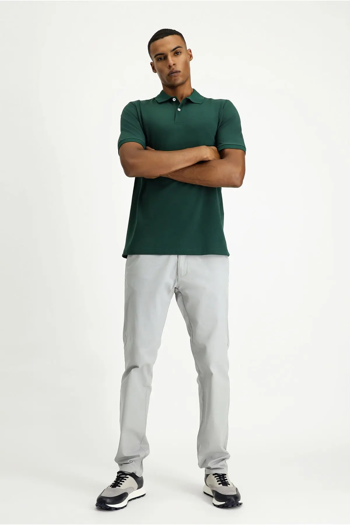 Polo Yaka Regular Fit Nakışlı Pamuk Tişört