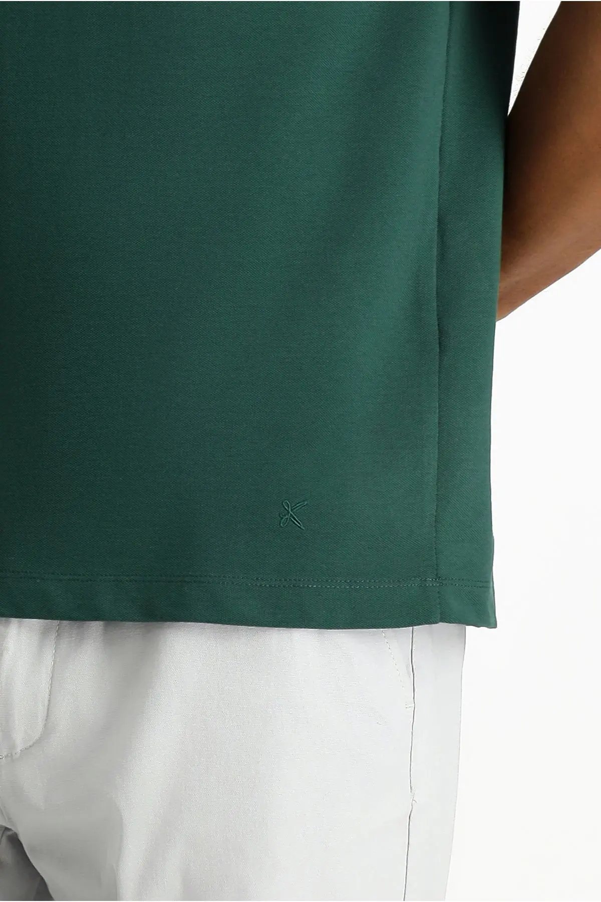 Polo Yaka Regular Fit Nakışlı Pamuk Tişört