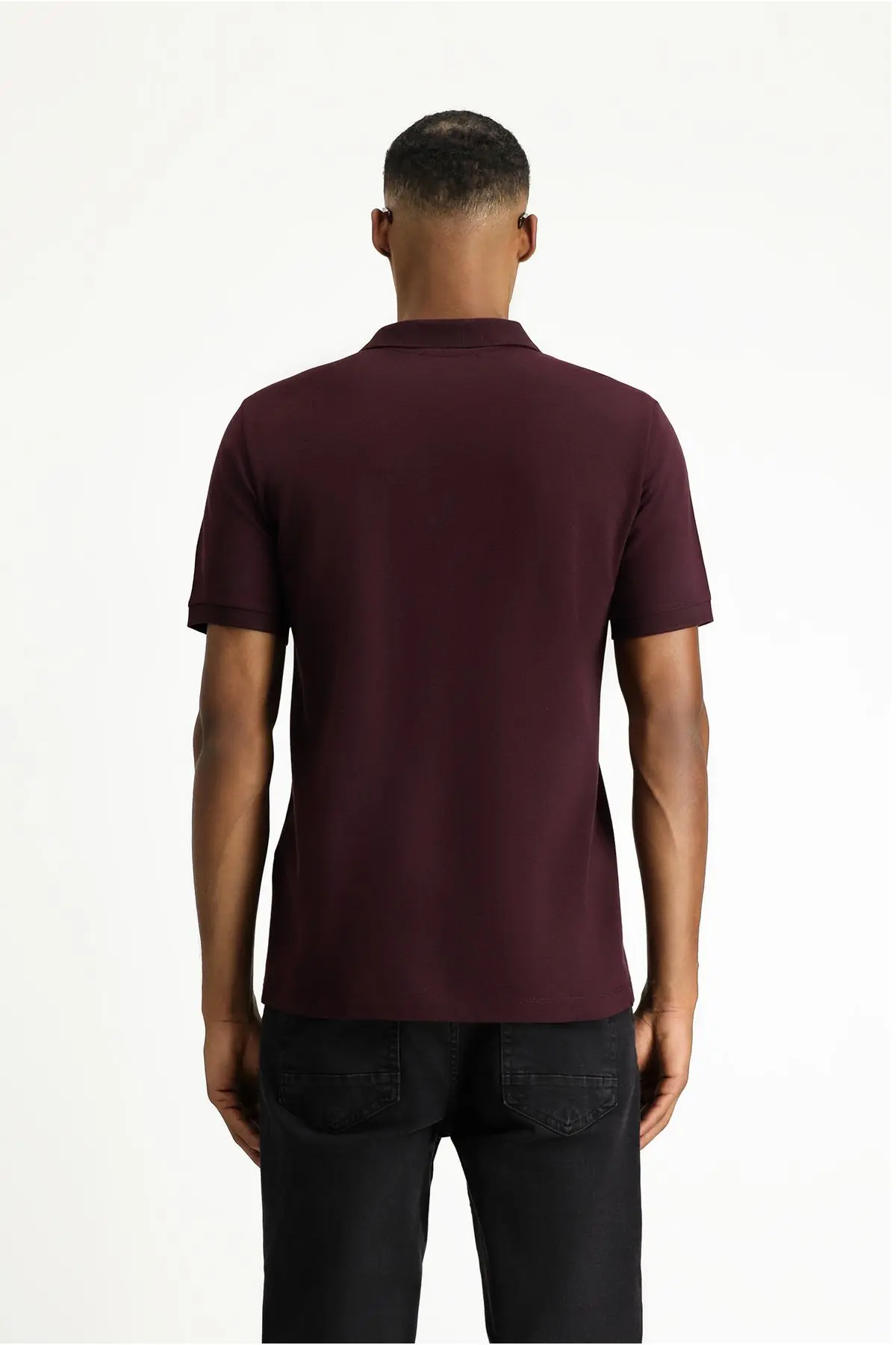 Polo Yaka Regular Fit Nakışlı Pamuk Tişört