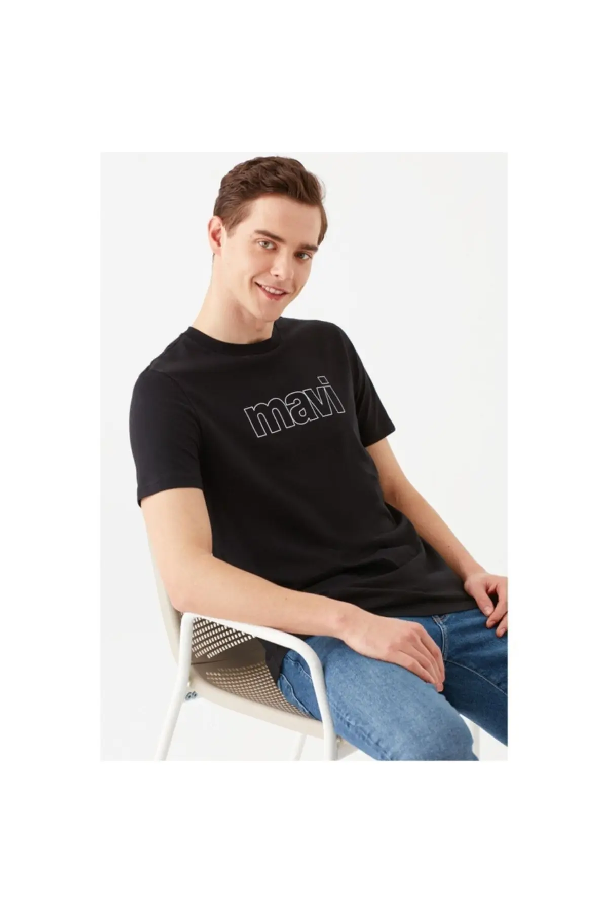 Erkek Logo Baskılı Siyah Tişört 065781-900