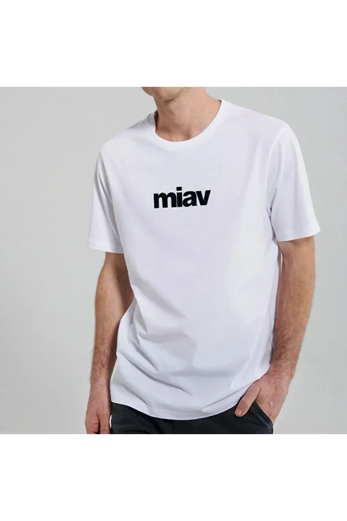 Miav Baskılı Beyaz Tişört