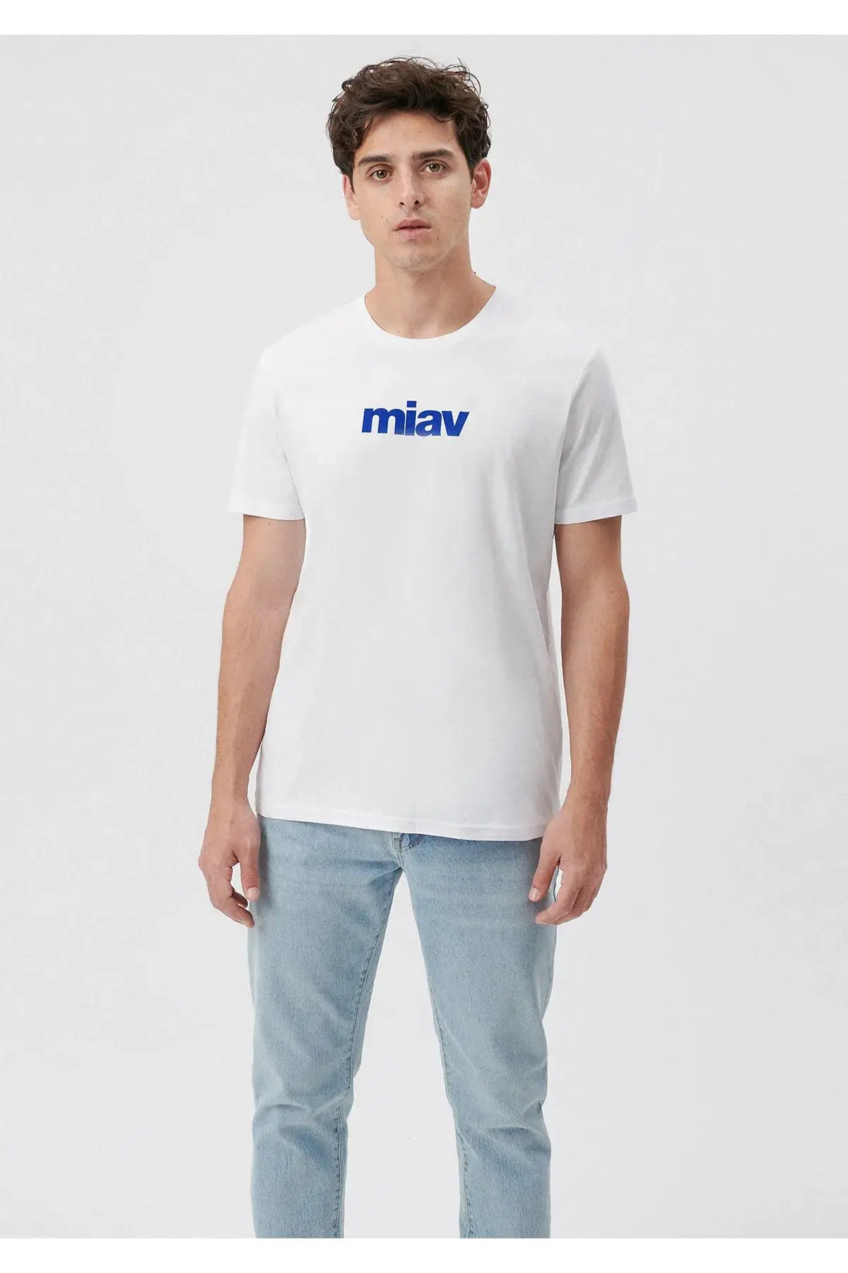 Miav Baskılı Beyaz Tişört Regular Fit / Normal Kesim 067153-620744