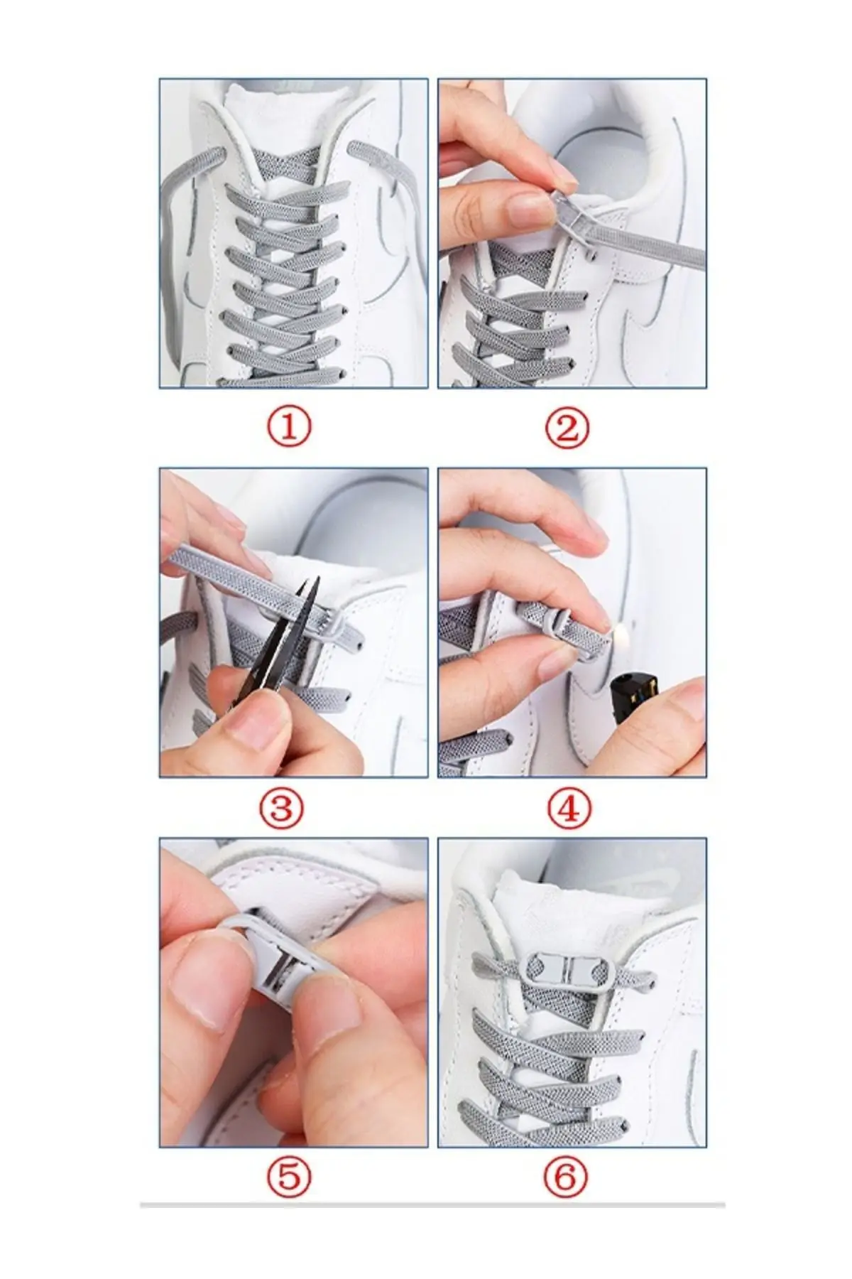 Siyah Elastik Akıllı Esnek Bağcık Tak Bırak Ayakkabı Bağcığı 1 Çift 100cm