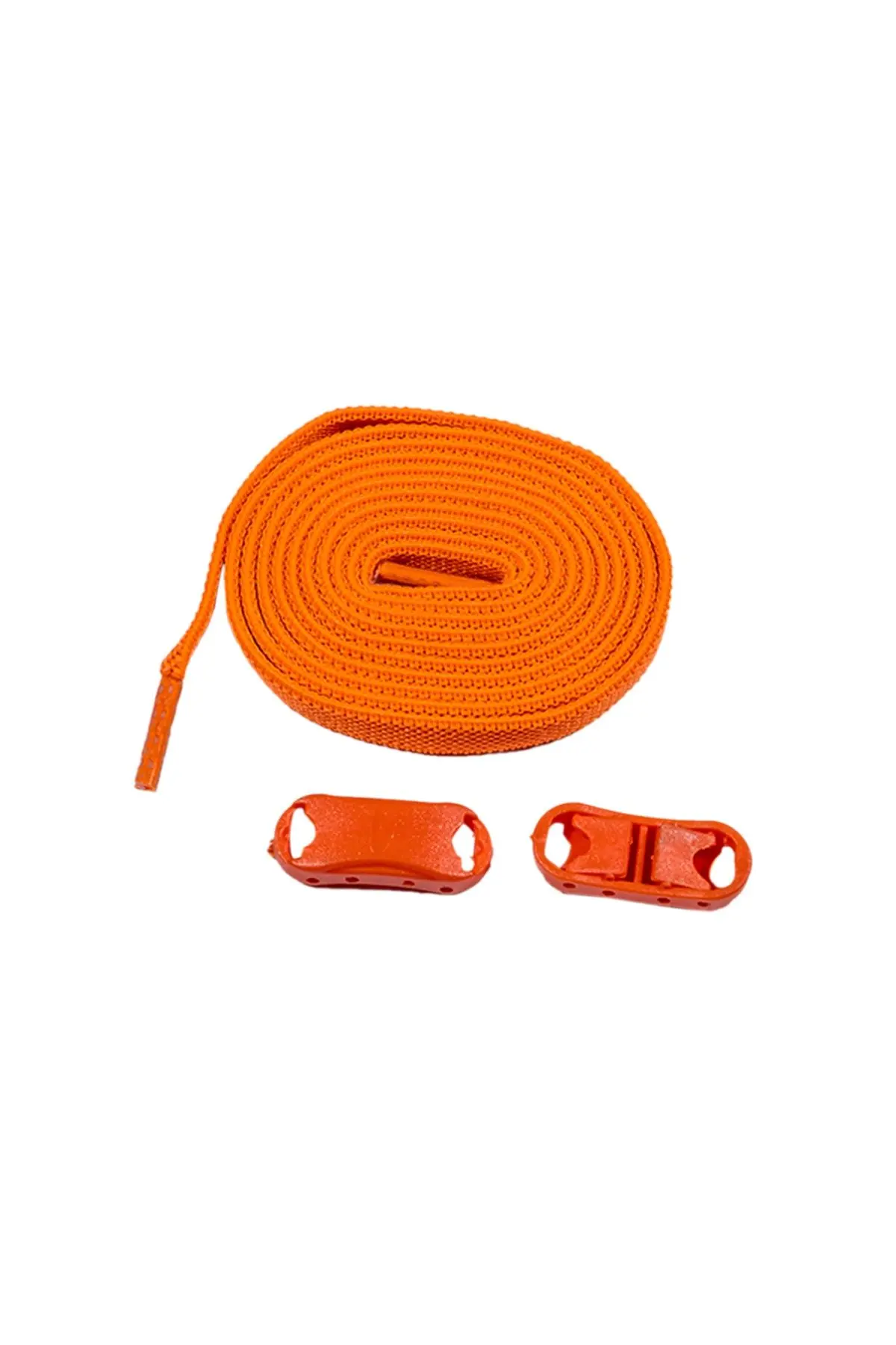 Turuncu Elastik Akıllı Esnek Bağcık Tak Bırak Ayakkabı Bağcığı 1 Çift 100cm