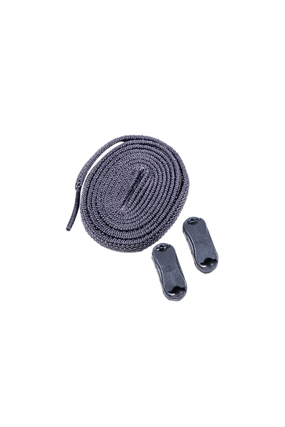 Gri Elastik Akıllı Esnek Bağcık Tak Bırak Ayakkabı Bağcığı 1 Çift 100cm