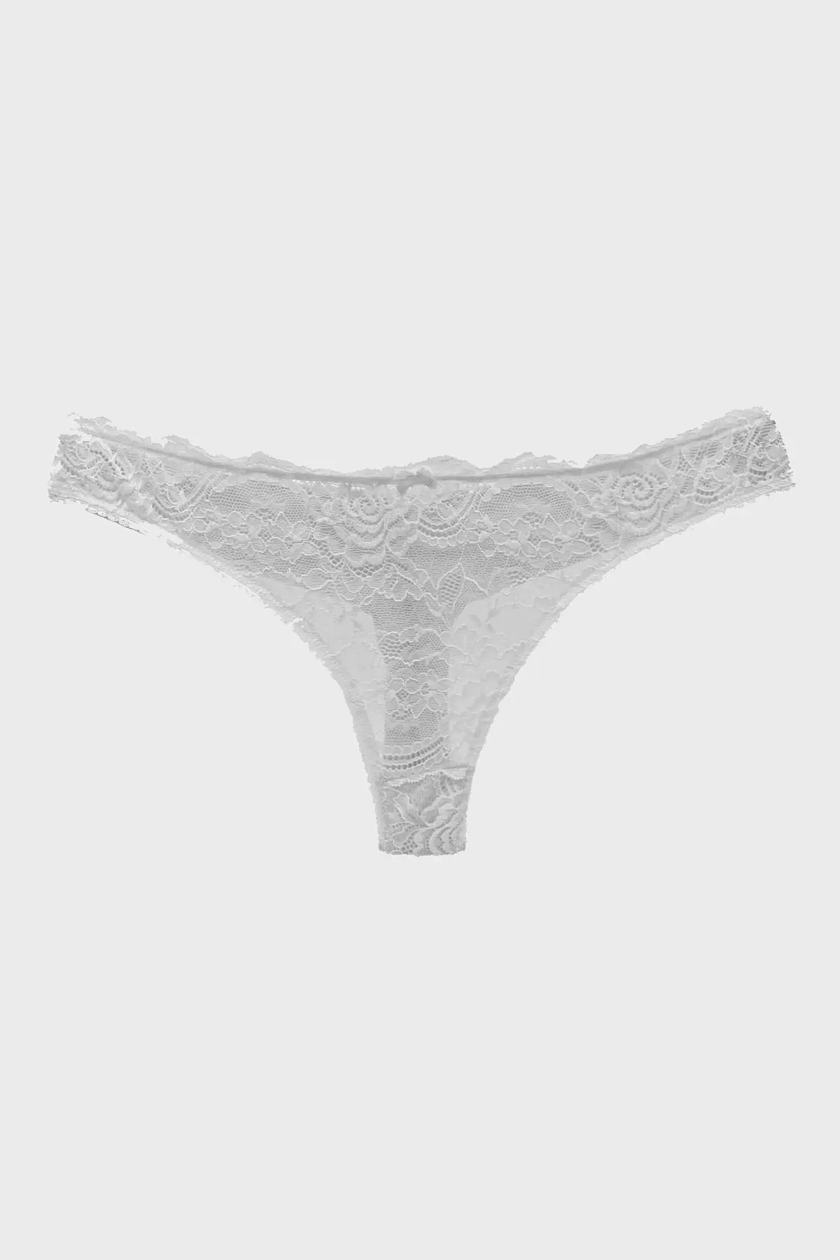 MİSTİRİK Masara Model Yarı Dantelli Tanga String Model Esnek Ve Yumuşak Kumaşlı Külot Beyaz Renk