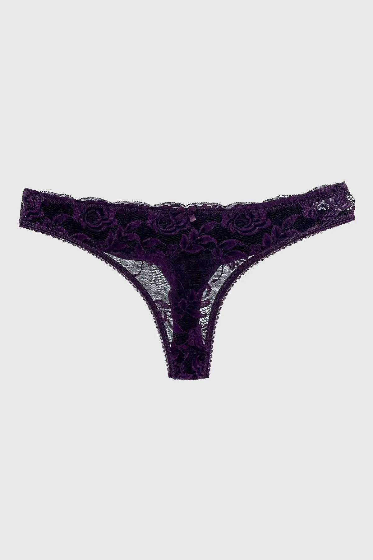 MİSTİRİK Masara Model Yarı Dantelli Tanga String Model Esnek Ve Yumuşak Kumaşlı Külot Lacivert Renk