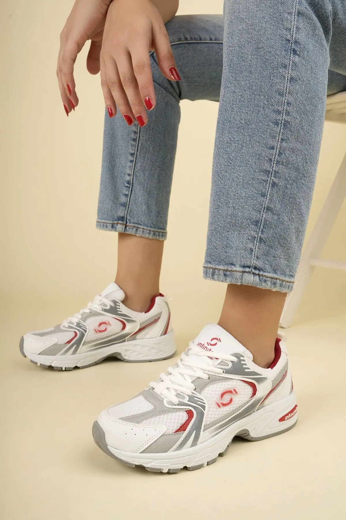 infinite8 530 Kadın, Erkek, Unisex Ortopedik Triko Yürüyüş Spor Ayakkabısı, Günlük Sneaker