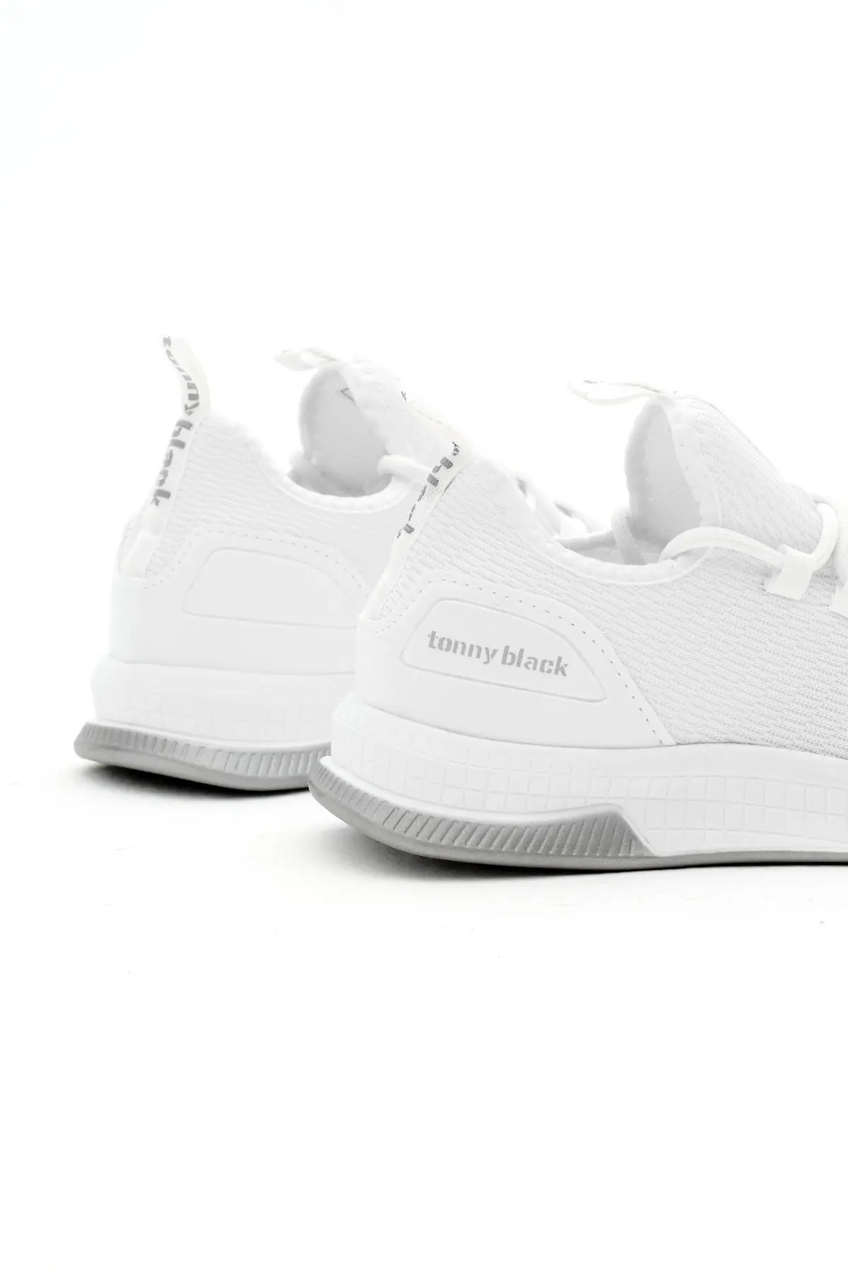 Unisex Beyaz Nefes Alabilen Kumaş Poli Taban Bağcıklı Spor Ayakkabı