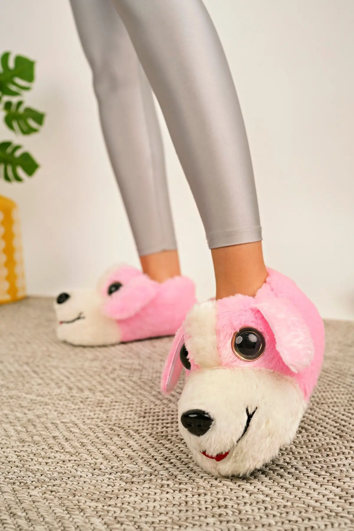 Unisex Hayvanlı Panduf Ev Ayakkabısı Ses Yapmaz Taban