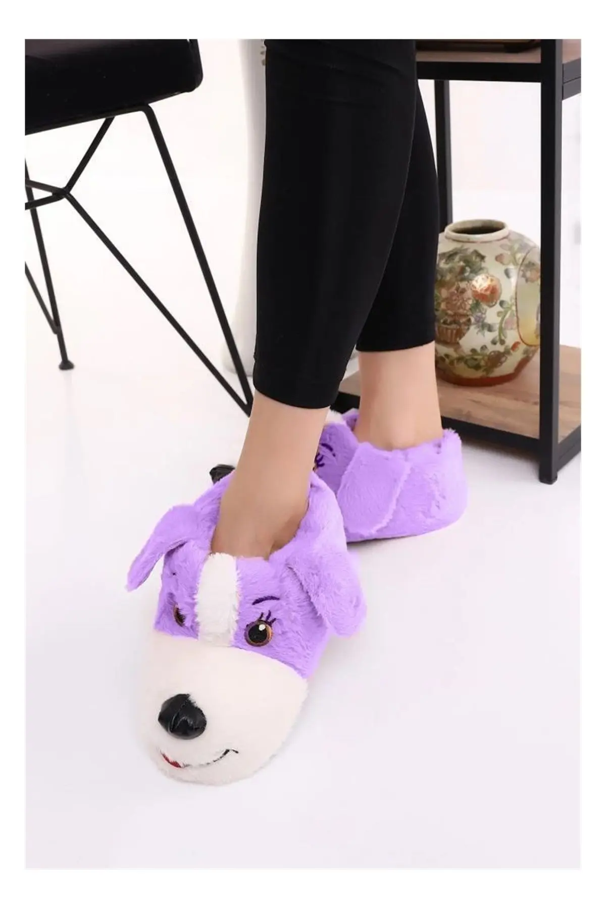 Unisex Hayvanlı Panduf Ev Ayakkabısı Ses Yapmaz Taban