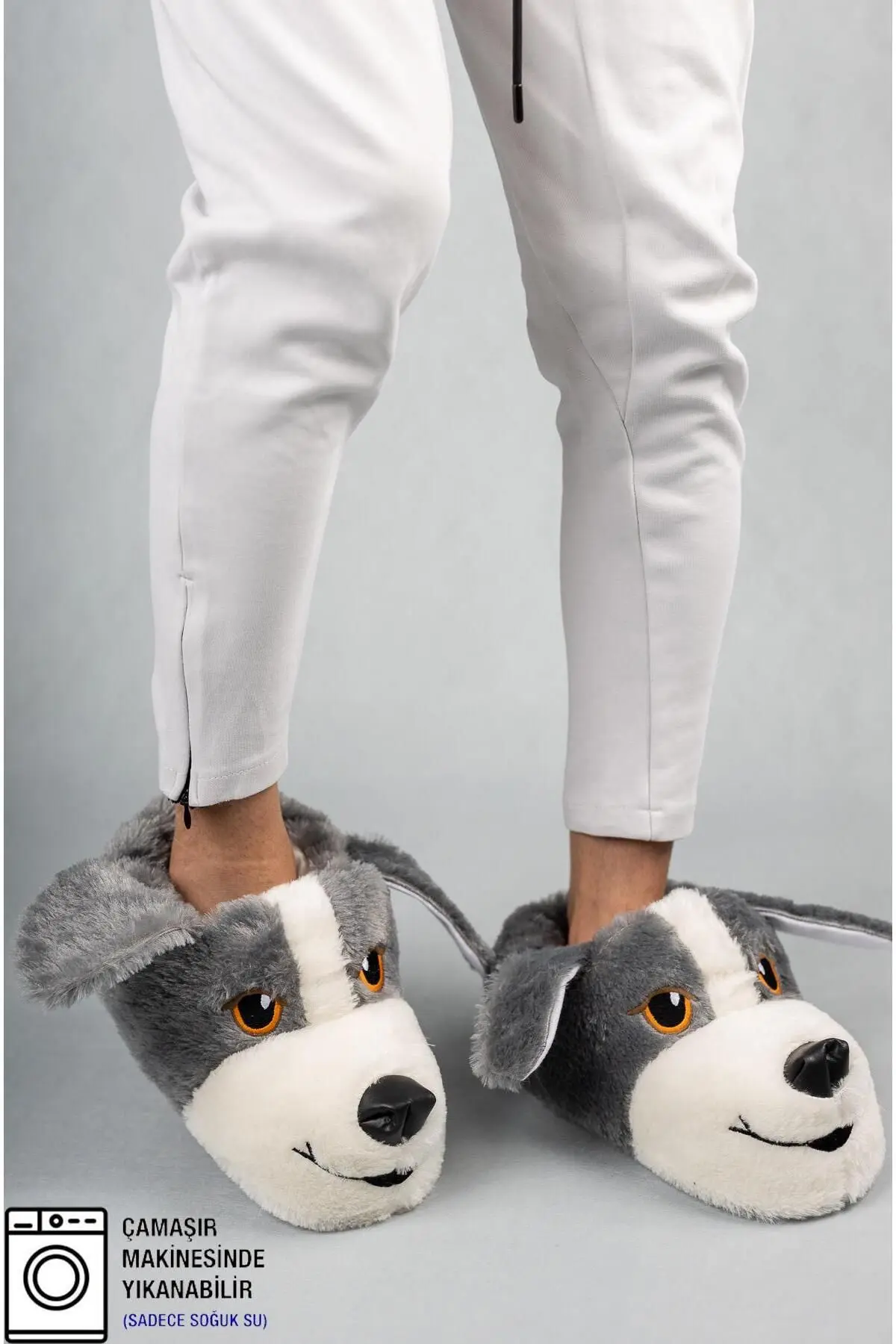 StWenn Unisex Hayvanlı Panduf Ev Ayakkabısı Ses Yapmaz Taban