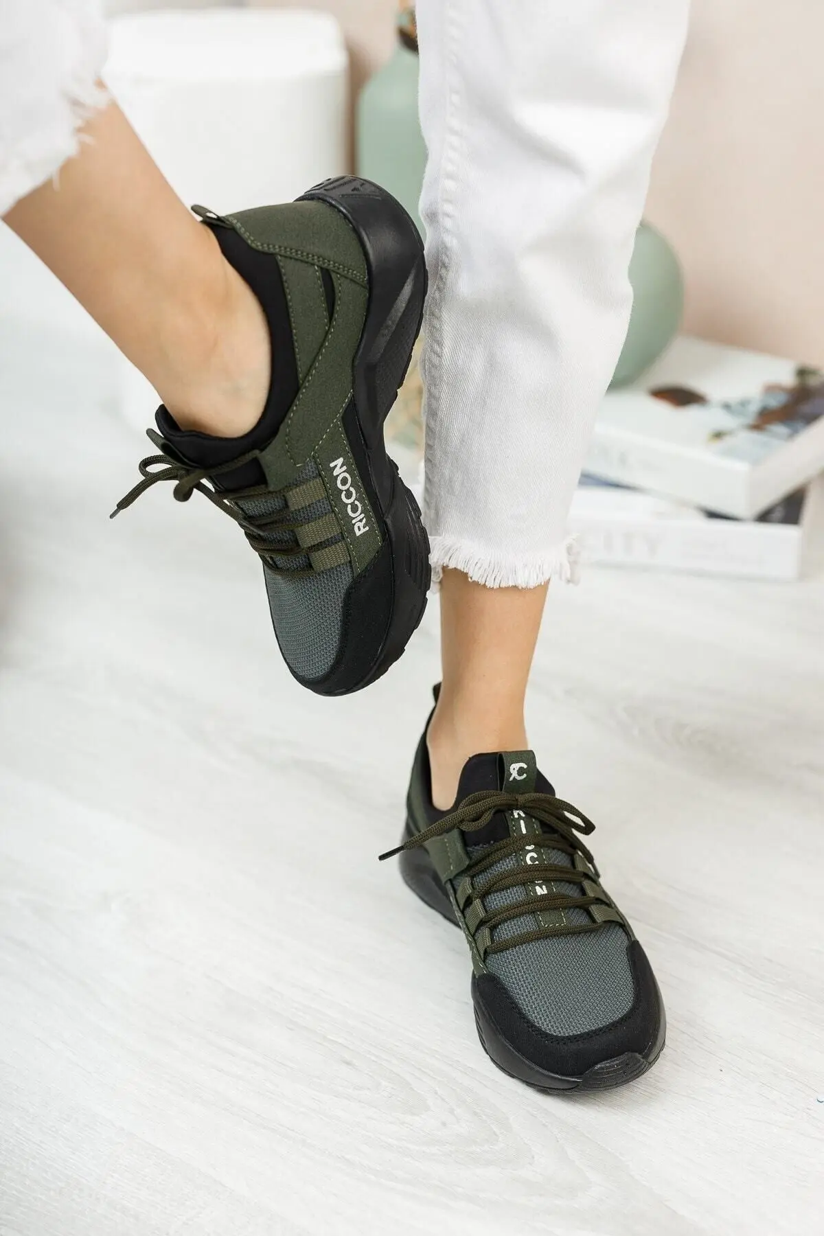 Unisex Haki Siyah Sneaker 0012072