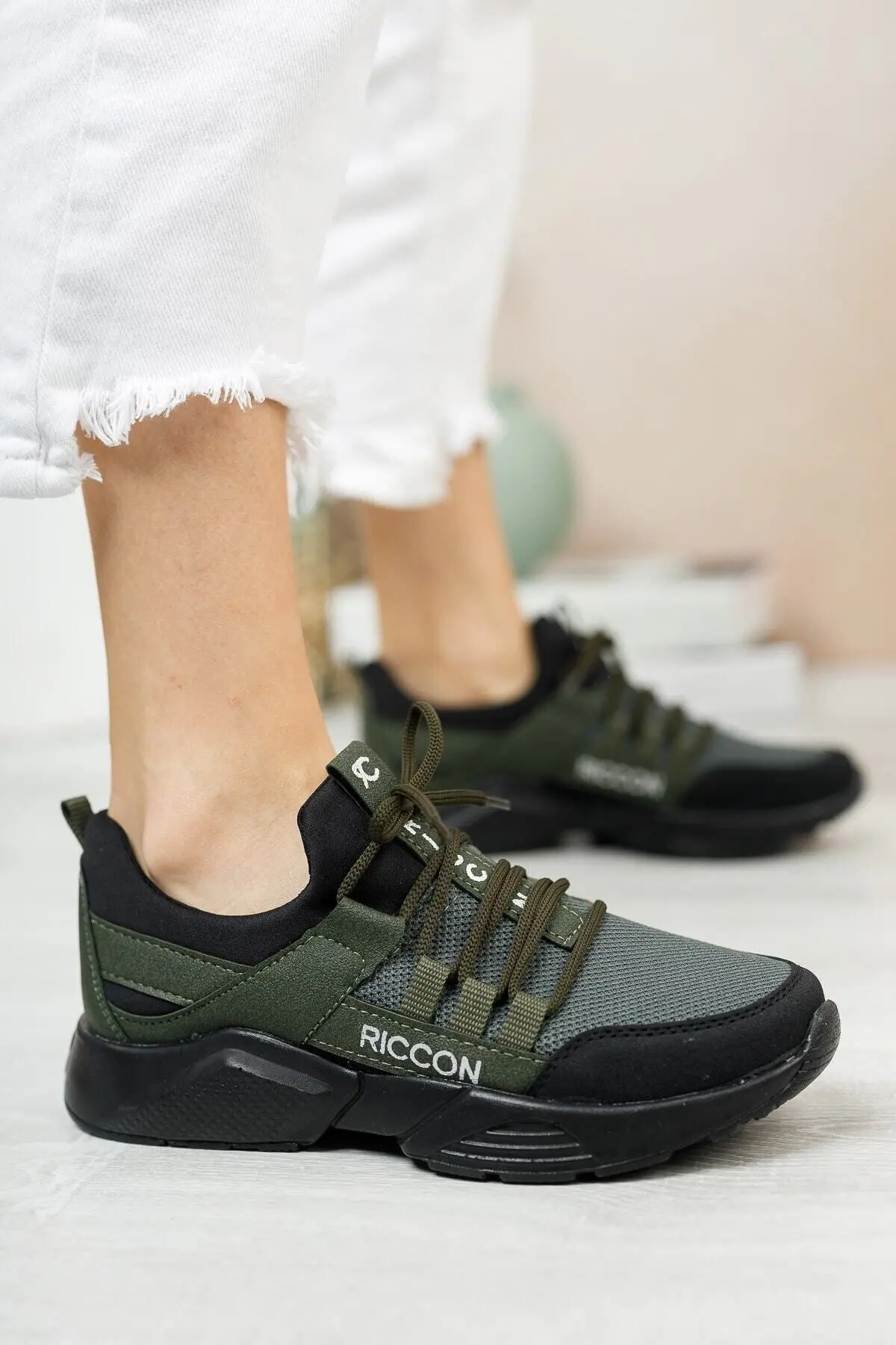 Unisex Haki Siyah Sneaker 0012072