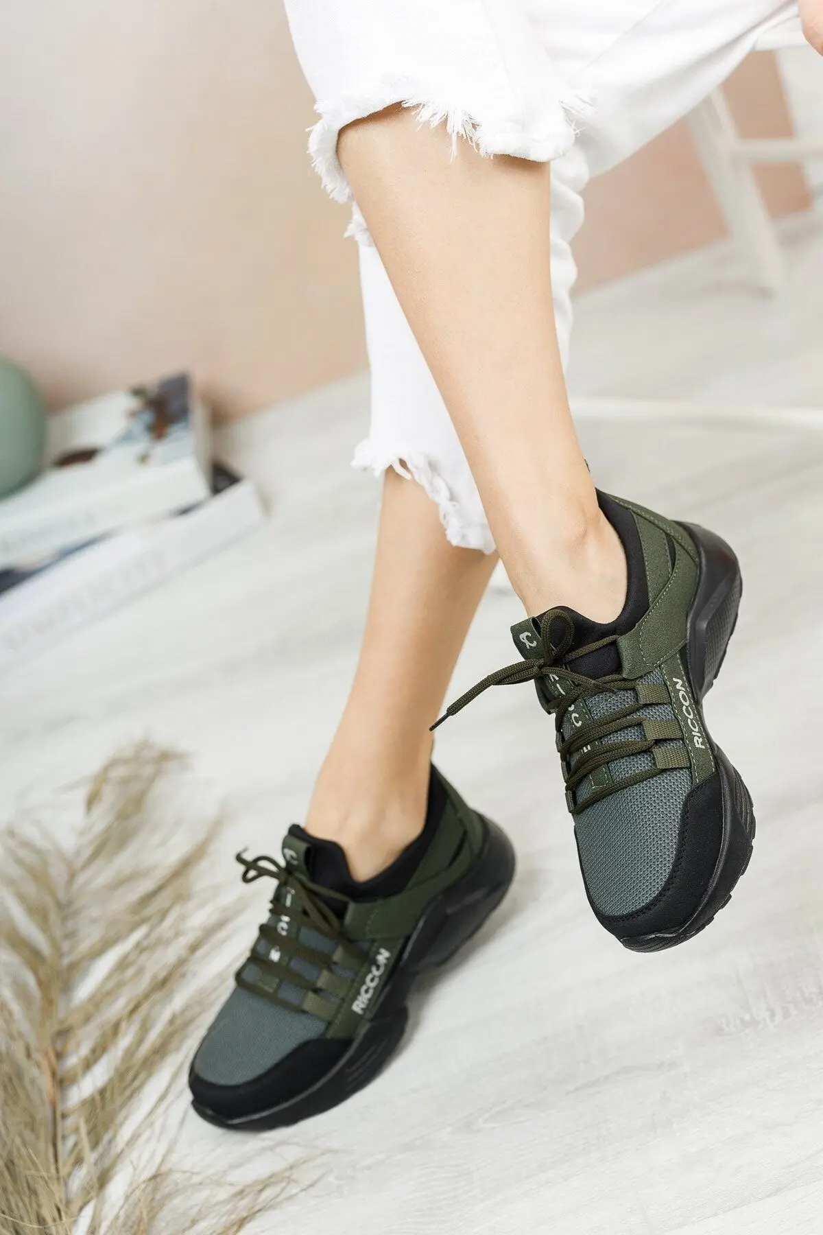 Unisex Haki Siyah Sneaker 0012072