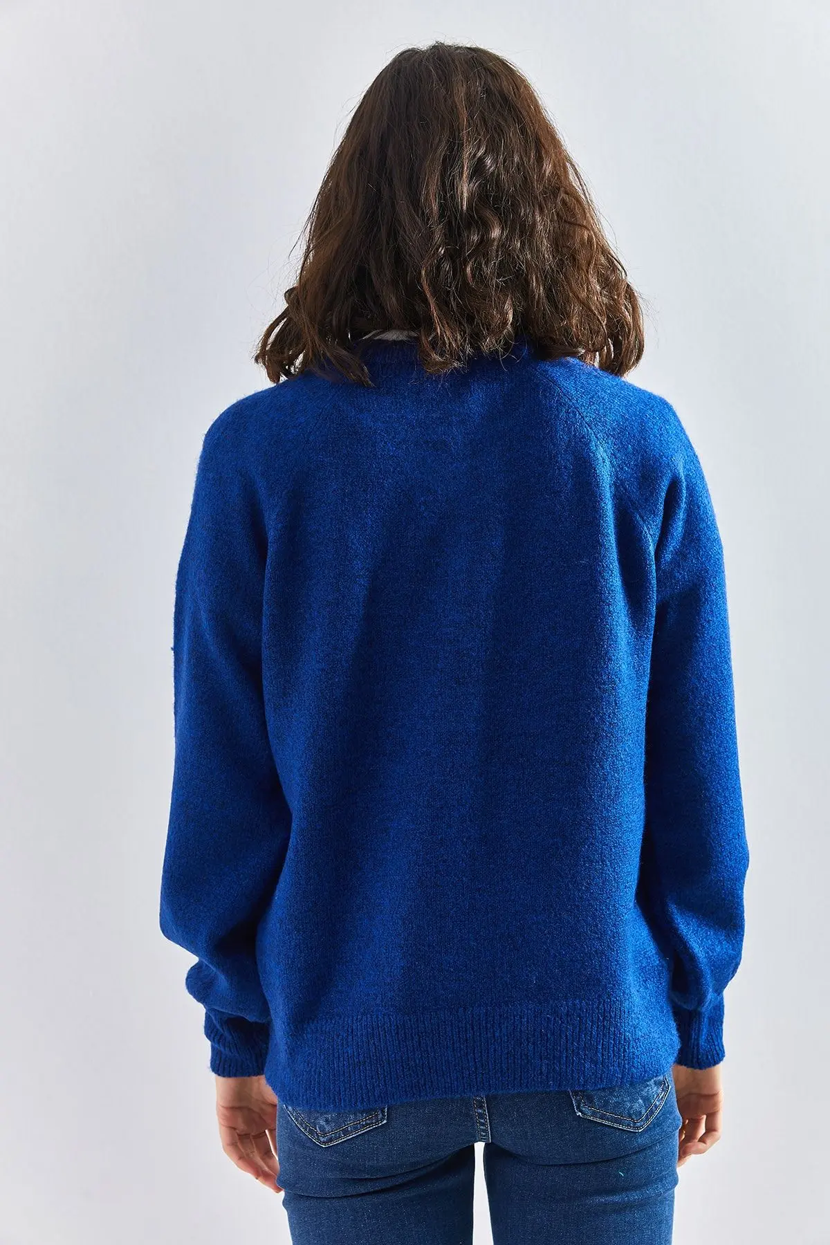 Kadın Yakası Ilikli Balıkçı Yaka Triko Kazak