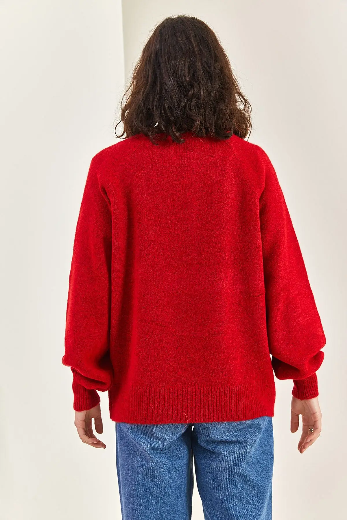 Kadın Yakası Ilikli Balıkçı Yaka Triko Kazak