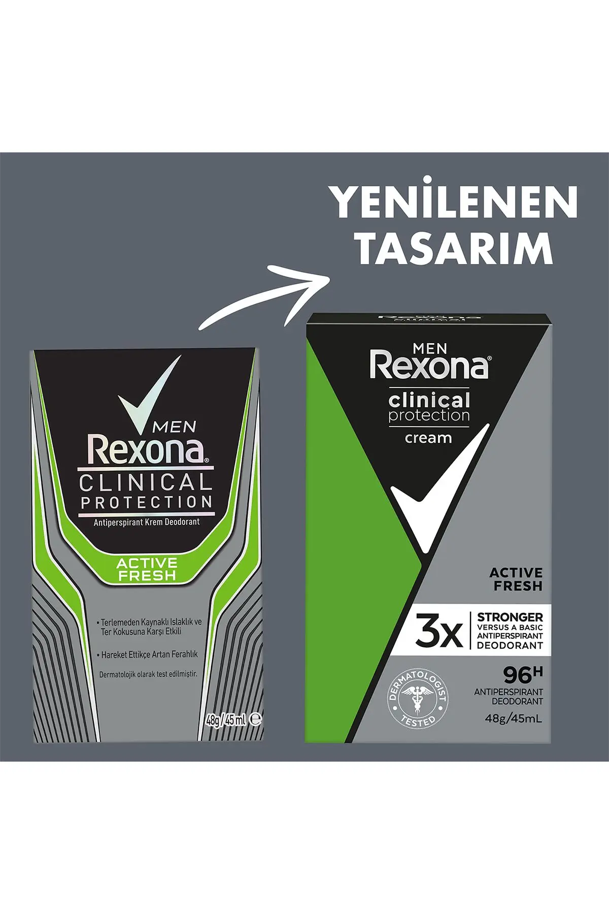Men Clinical Protection Erkek Stick Deodorant Active Fresh 96 Saat Koruma 45 ml