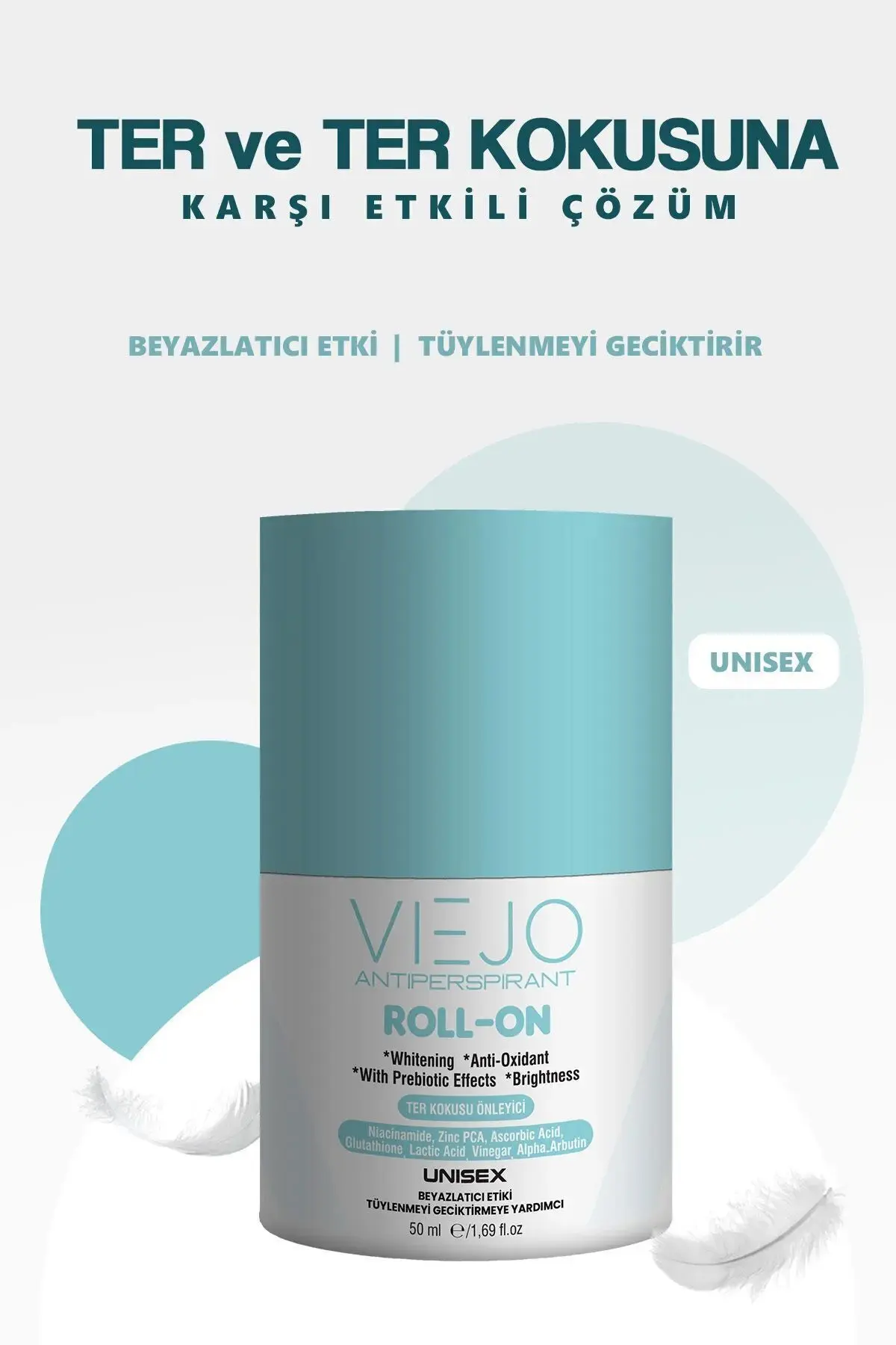 Koltuk Altı, El, Ayak Terleme Antiperspirant Beyazlatıcı Etkili Unisex Roll-on 50 ml