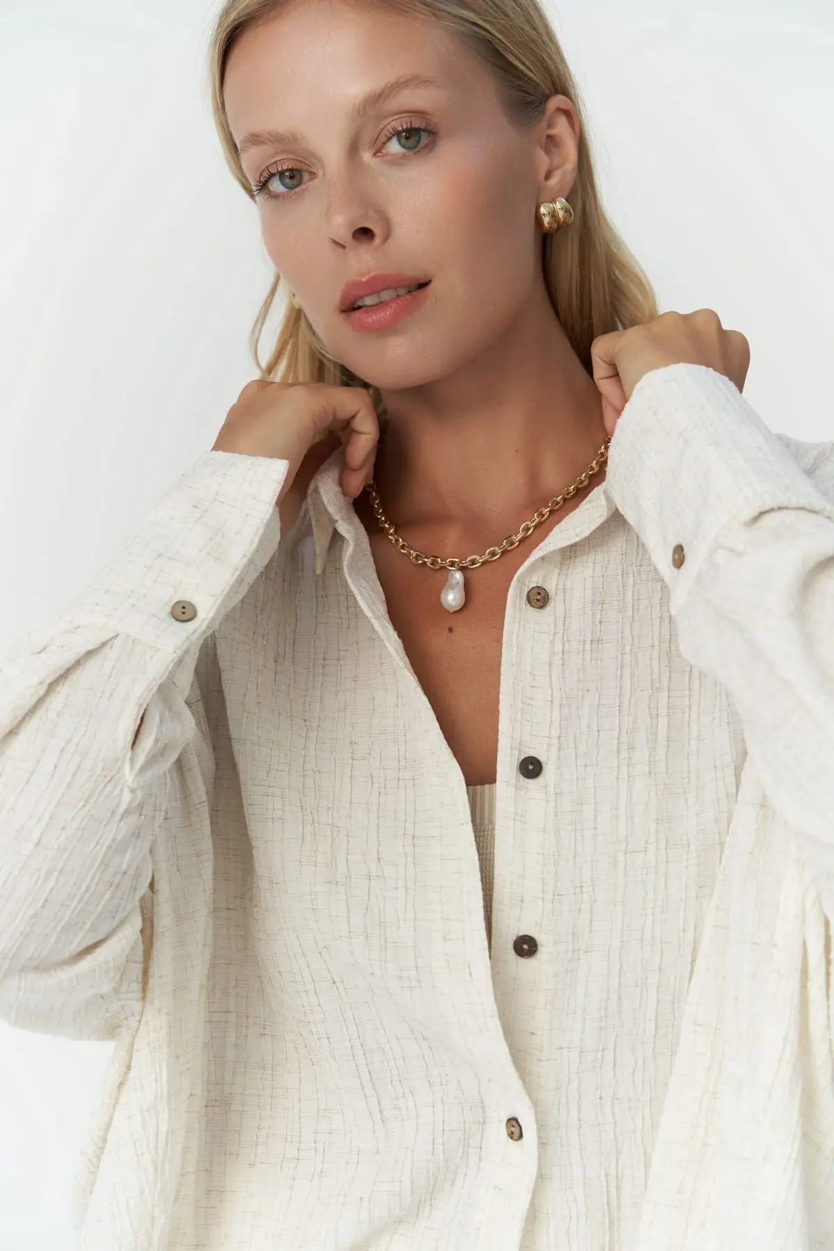 Durres Bej Keten Oversize Gömlek