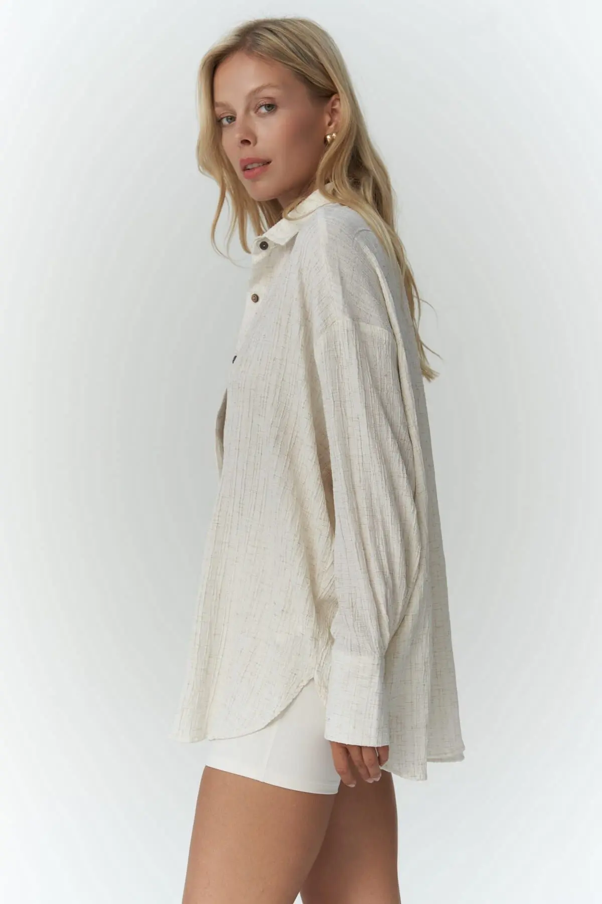 Durres Bej Keten Oversize Gömlek