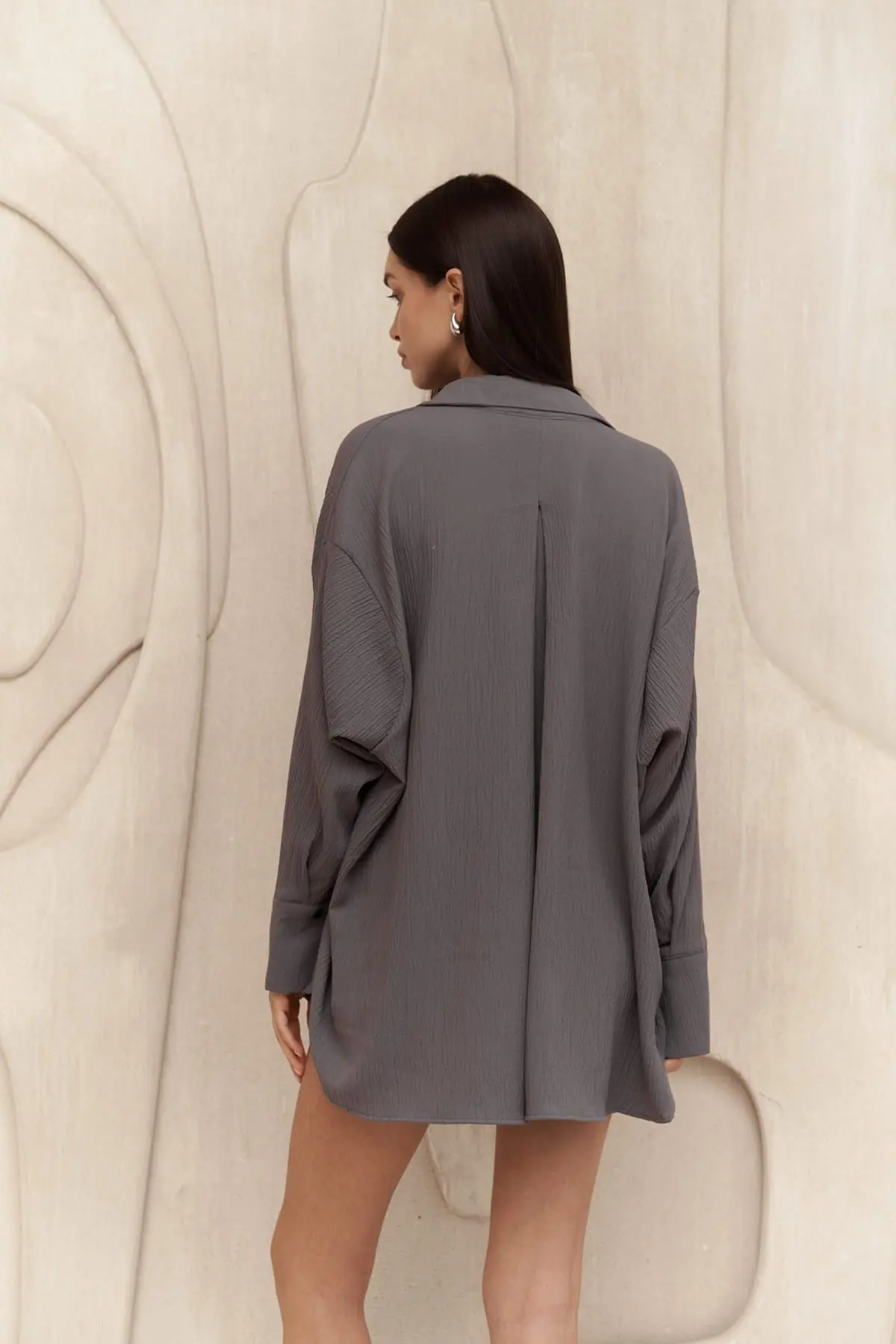 Mai Collection Durres Füme Oversize Gömlek