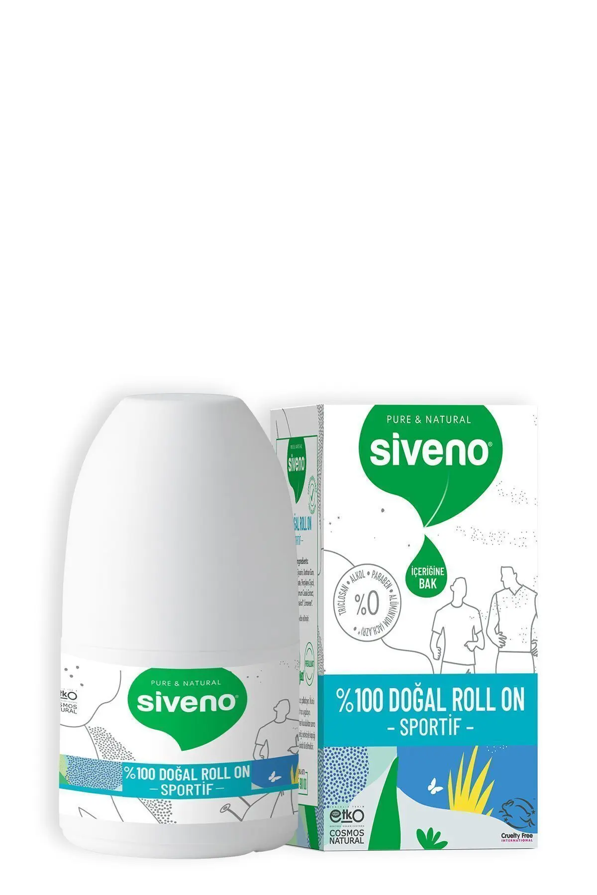 %100 Doğal Roll-on Sportif Sporcu Deodorant Ter Kokusu Önleyici Bitkisel Lekesiz Vegan 50 ml