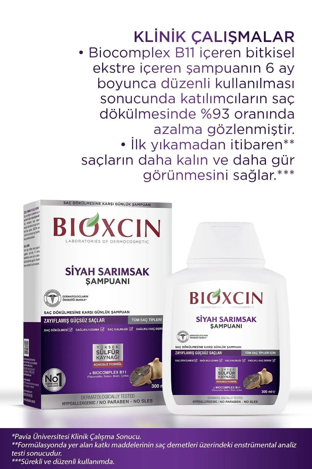 Siyah Sarımsak Şampuanı 3 al 2 Öde 3x300 Ml - Yıpranmış Seyrek Dökülen Saçlar