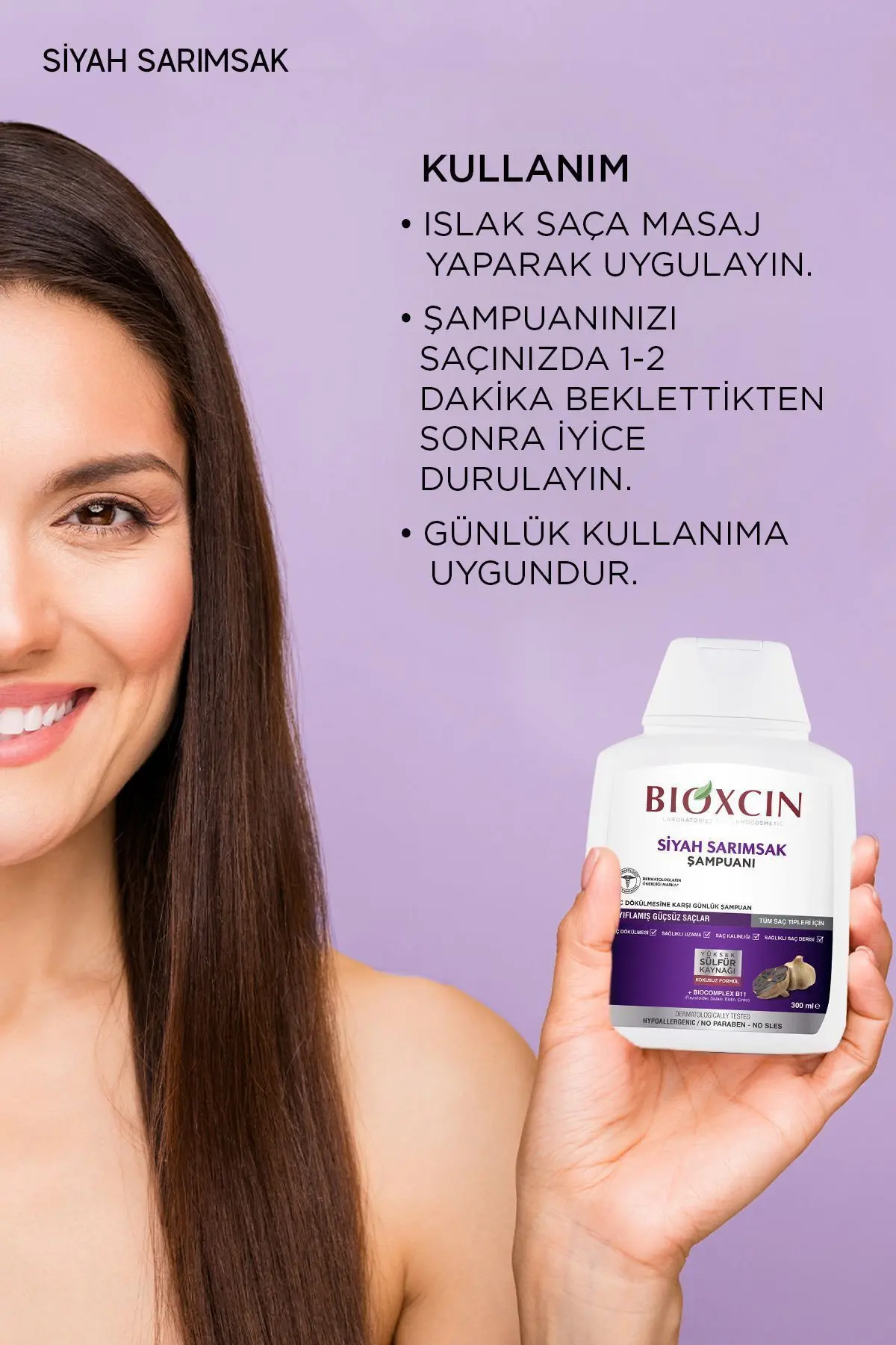 Siyah Sarımsak Şampuanı 3 al 2 Öde 3x300 Ml - Yıpranmış Seyrek Dökülen Saçlar