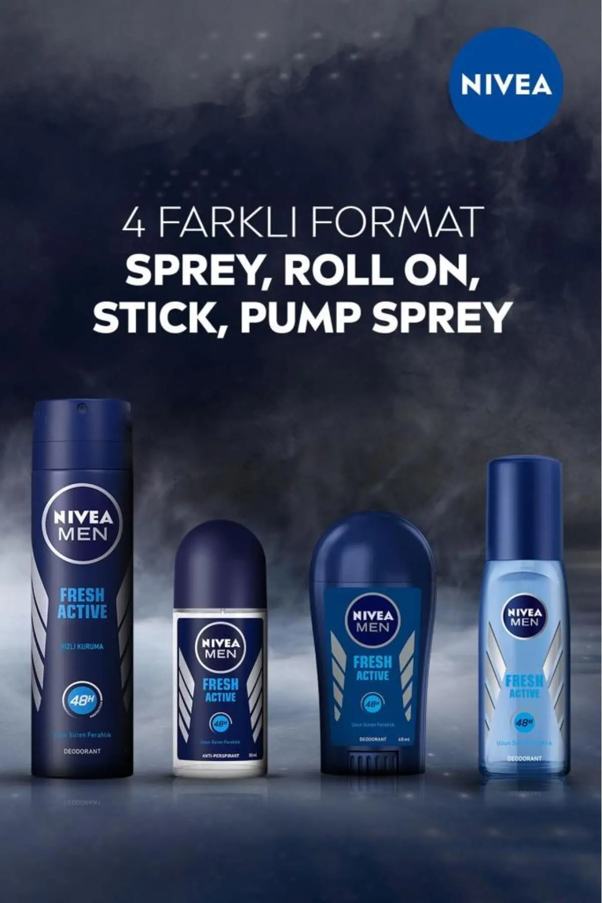 Men Pump Sprey Fresh Active Erkek Deodorant 75 ml