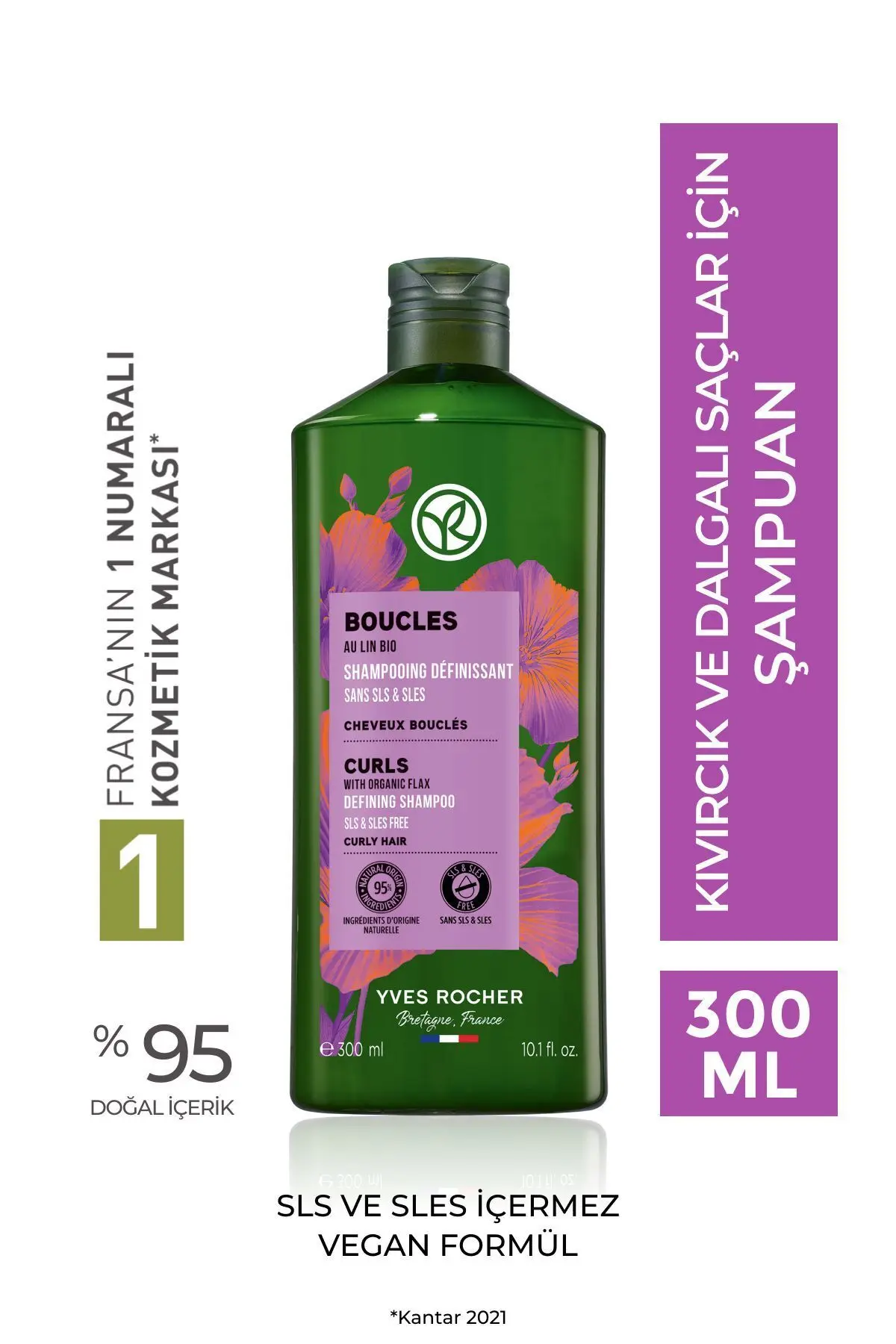 Yves Rocher Kıvırcık ve Dalgalı Saçlar İçin (Boucle) Bukle Belirginleştirici Şampuan - Vegan-300 ml