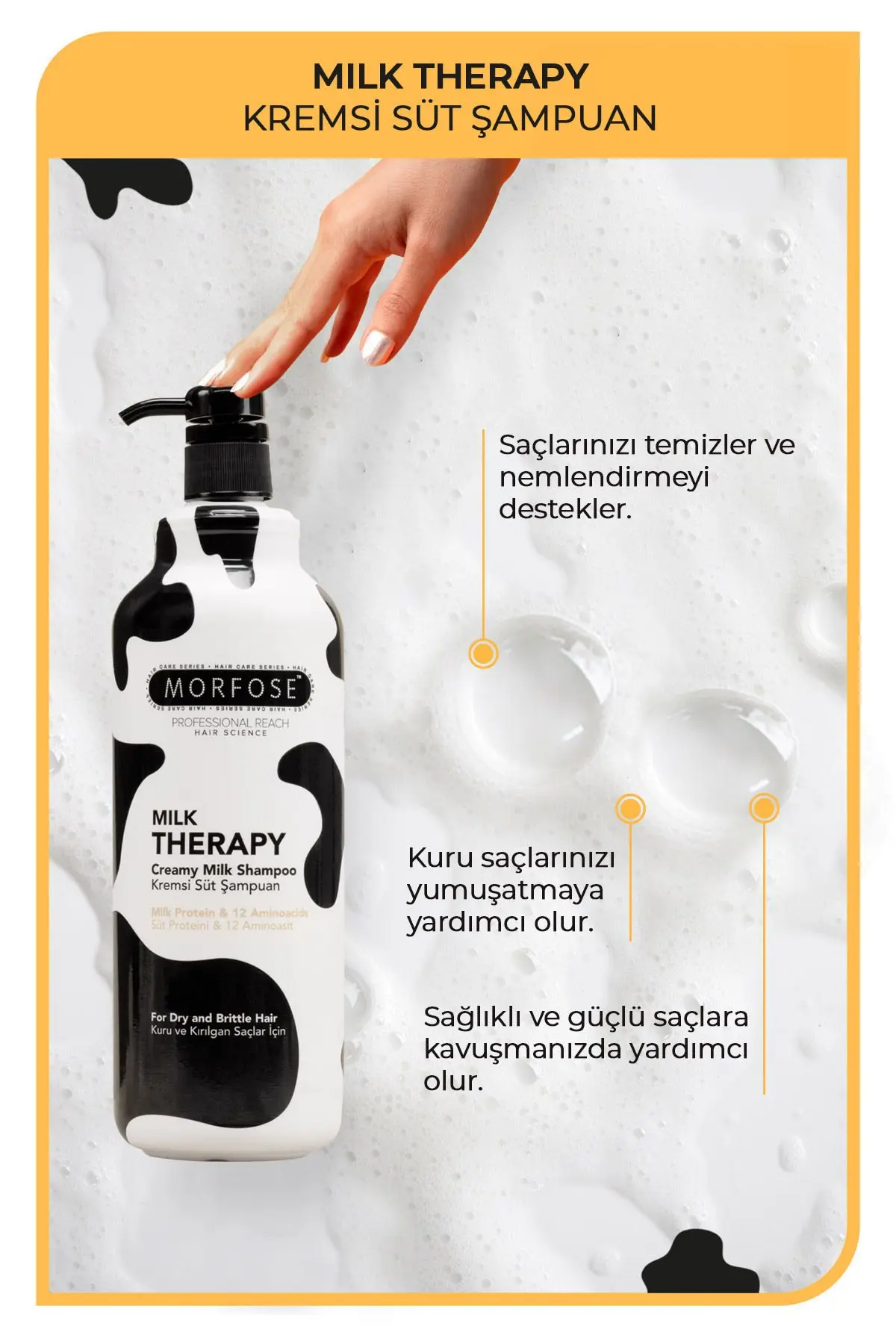 Milk Therapy Şampuan 1000 ml - Süt Proteinli, Onarıcı, Besleyici Etki