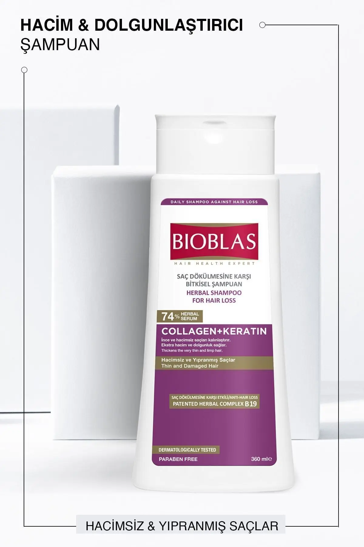 Saç Dökülmesine Karşı Hacim Şampuan 360 ml - İnce ve Hacimsiz saçlar için