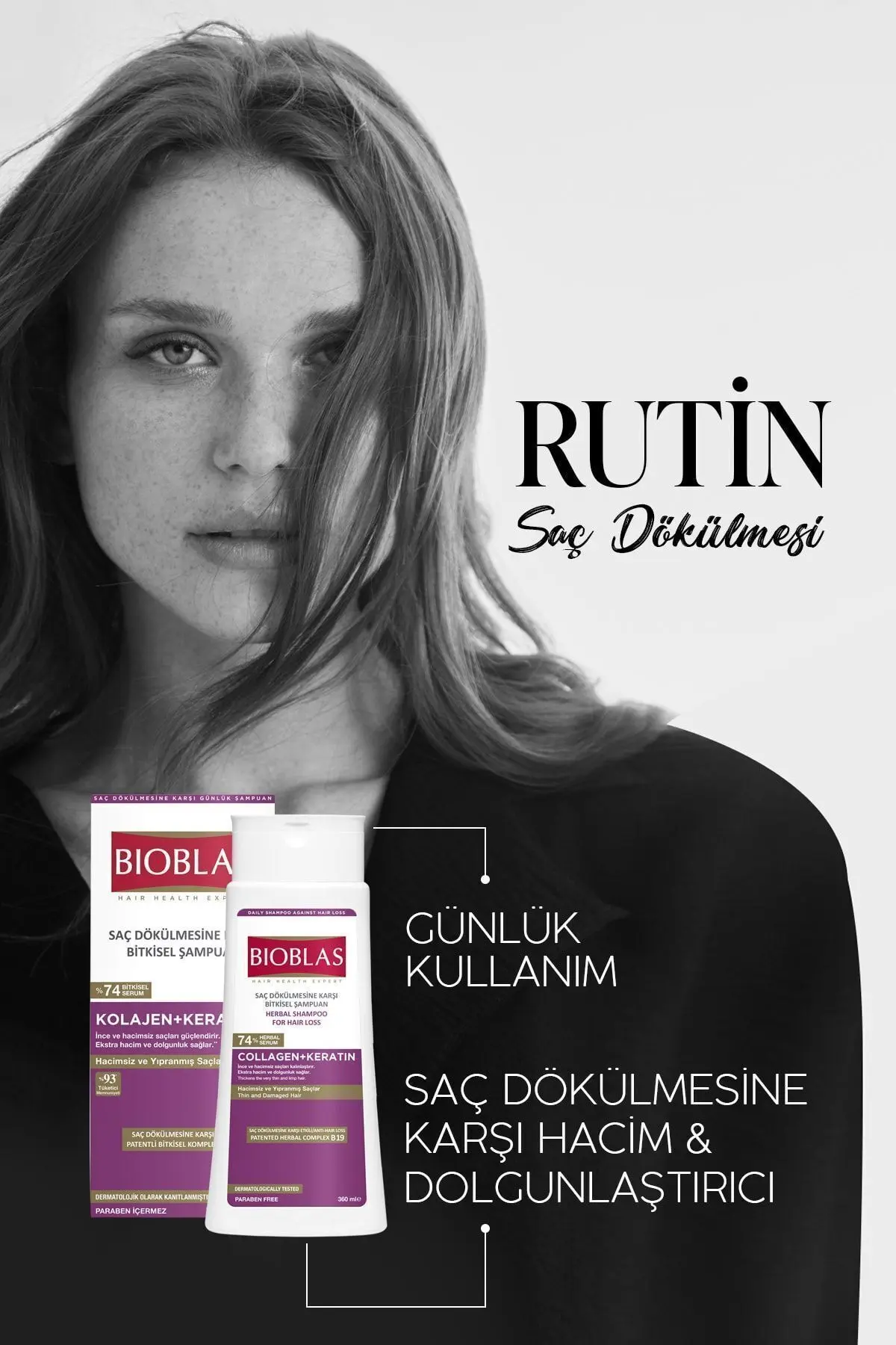 Saç Dökülmesine Karşı Hacim Şampuan 360 ml - İnce ve Hacimsiz saçlar için