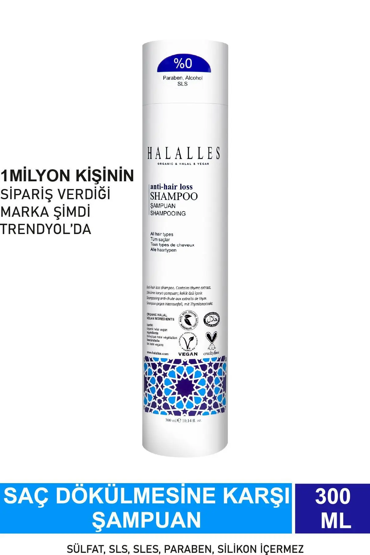 Halalles Saç Dökülmesine Karşı Şampuan 300 ml