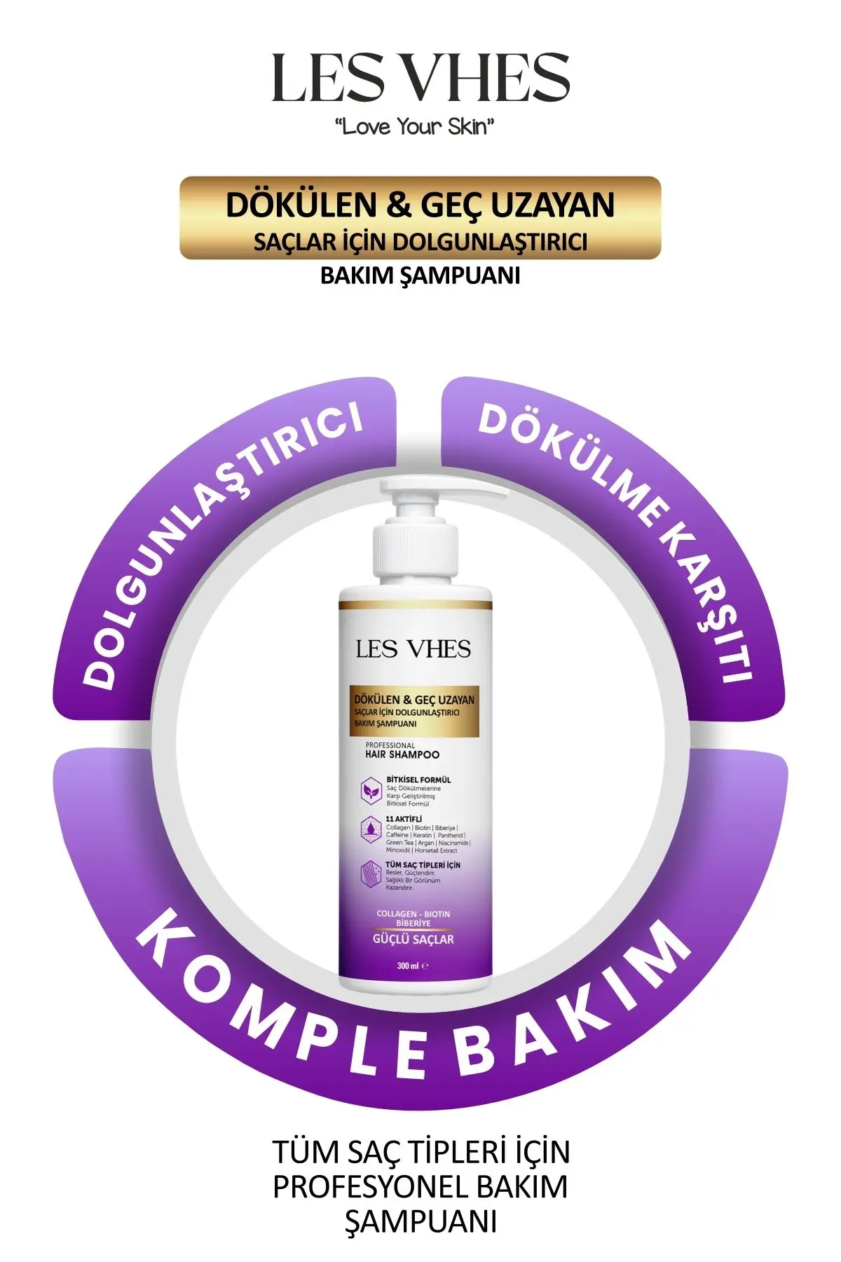 Kolajen Ve Keratin Saç Dökülmesine Karşı Hızlı Sac Uzatan Dolgunlaştırıcı Onarıcı Besleyici Şampuan