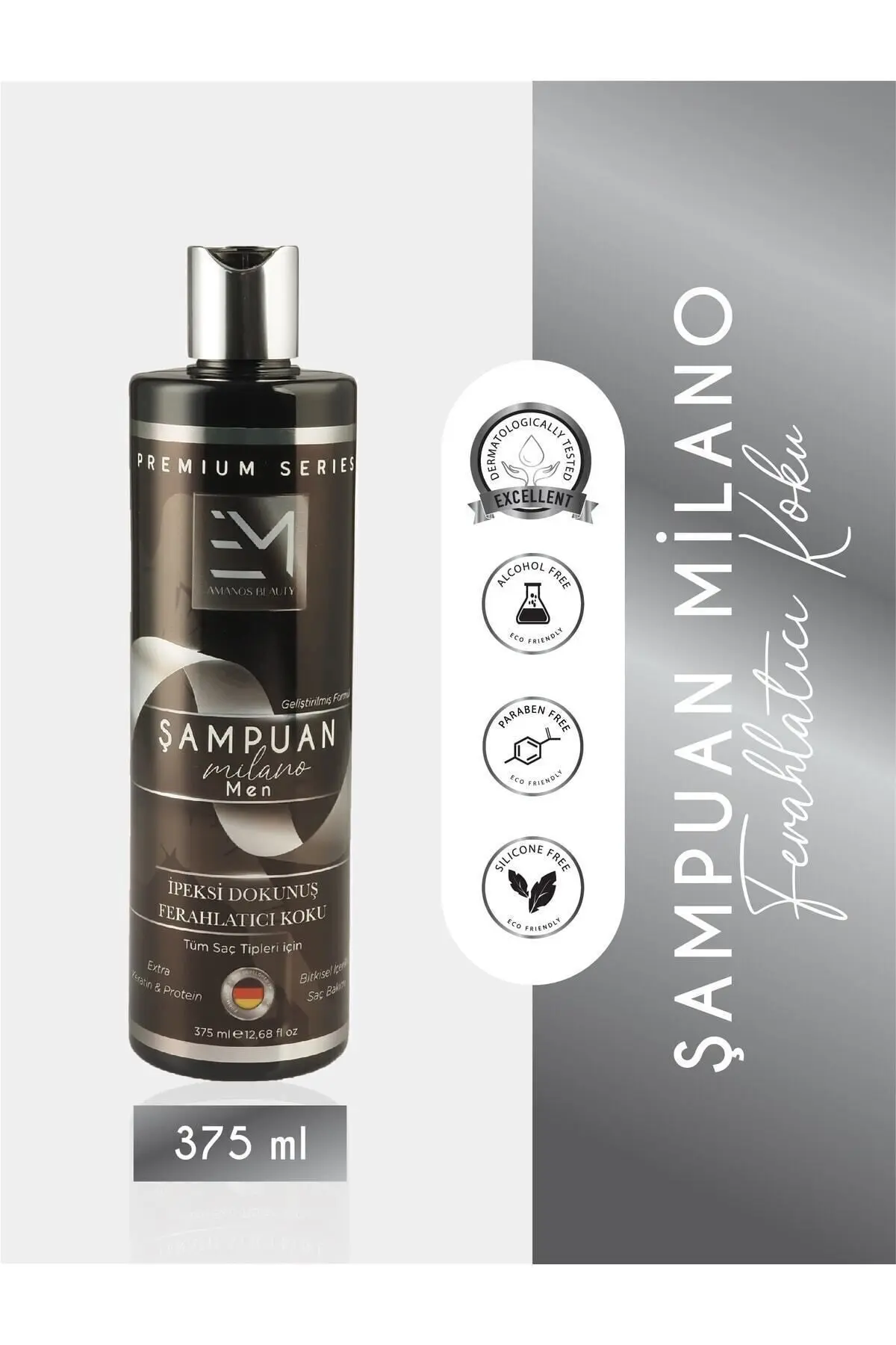 Milano Kokusu - Erkek Şampuan - Doğal Bitki Özlü Keratin Ve Kolajen Içerir - Saç Dökülmesini Önler